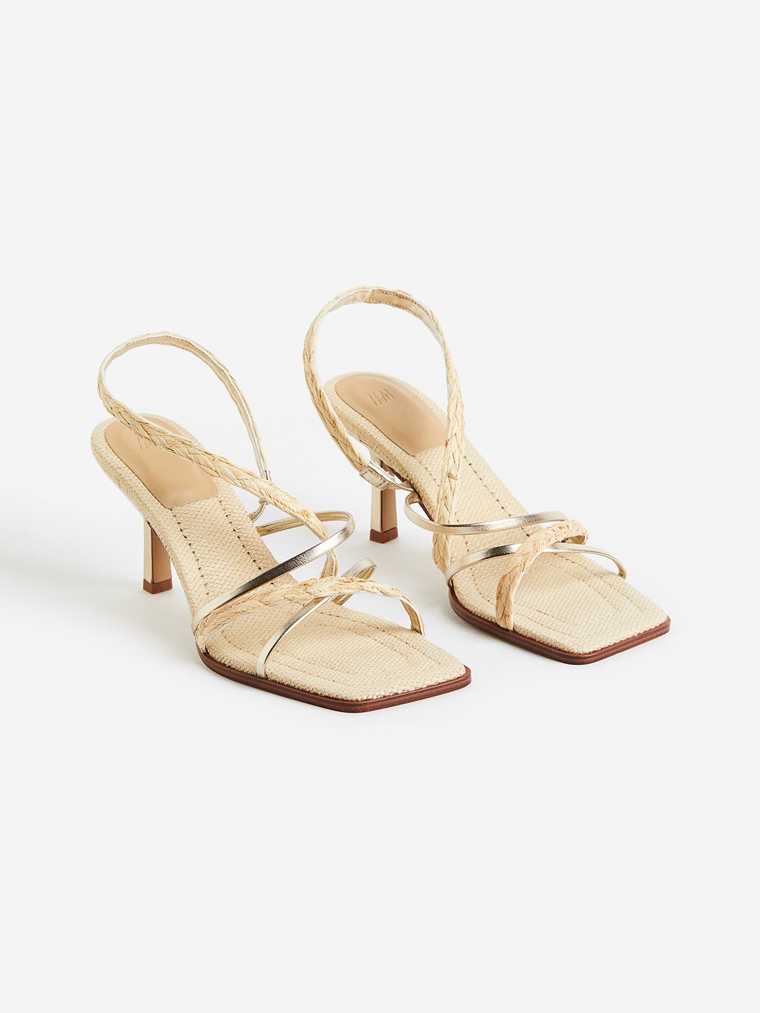H&M Women Straw Heels, Beige