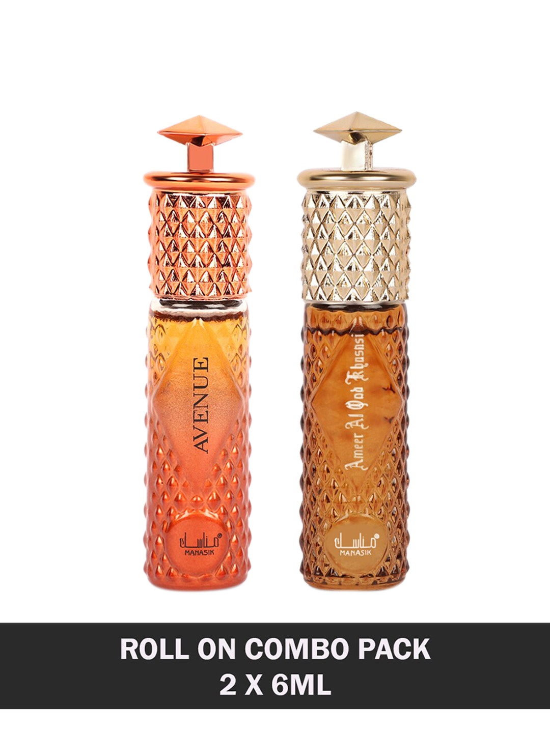 MANASIK Men Set of 2 Long Lasting Attar 6ml Each - Avenue & Ameer Al Oud Khusnsi, Orange
MANASIK Men Set of 2 Long Lasting Attar 6ml Each - Avenue & Ameer Al Oud Khusnsi, Orange