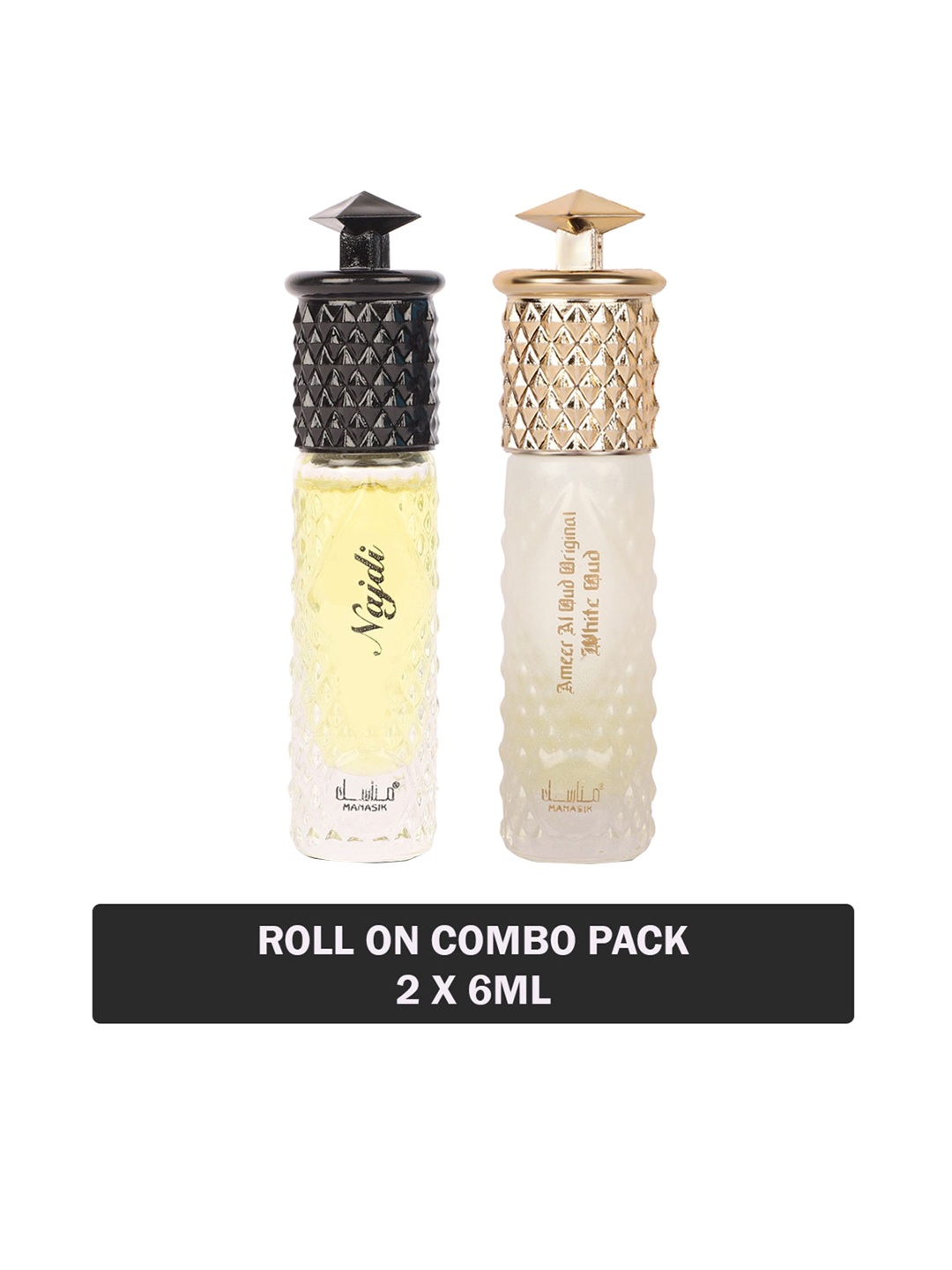 MANASIK Premium Men Set Of 2 Long Lasting Attars - 6 ml Each Najdi - Ameer Al Oud Original White Oud, Multi
MANASIK Premium Men Set Of 2 Long Lasting Attars - 6 ml Each Najdi - Ameer Al Oud Original White Oud, Multi