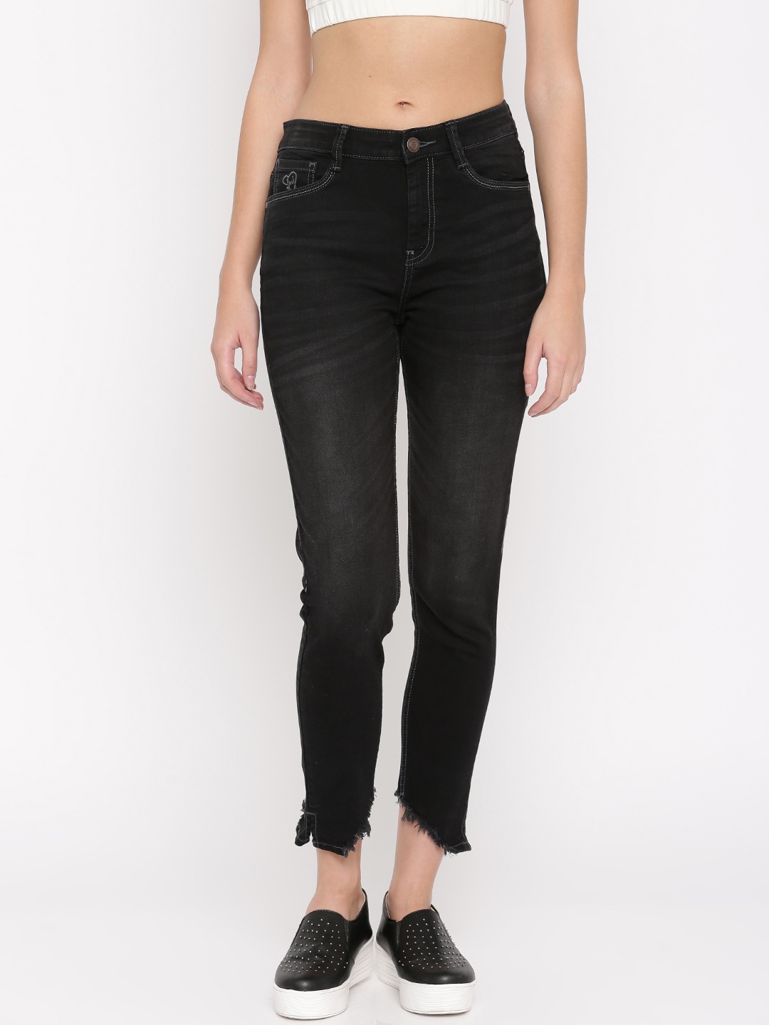 Flying Machine Black Veronica Skinny Fit High-Rise Mildly Distressed Stretchable Jeans
Flying Machine Black Veronica Skinny Fit High-Rise Mildly Distressed Stretchable Jeans