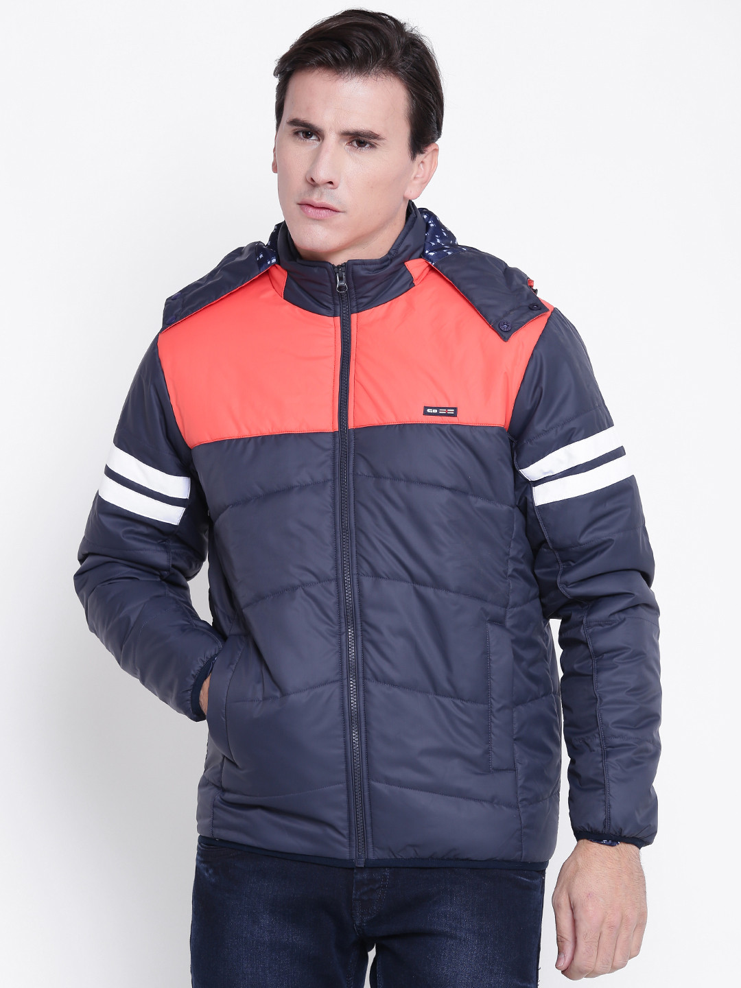 Cloak & Decker by Monte Carlo Men Navy & Orange Colourblocked Padded Jacket, Navy blue
Cloak & Decker by Monte Carlo Men Navy & Orange Colourblocked Padded Jacket, Navy blue