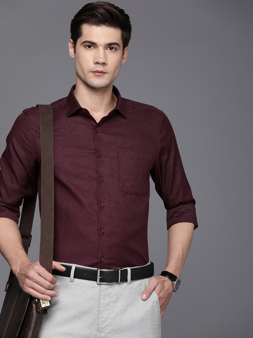 Louis Philippe Pure Cotton Classic Self Design Textured Slim Fit Formal Shirt, Maroon
Louis Philippe Pure Cotton Classic Self Design Textured Slim Fit Formal Shirt, Maroon
