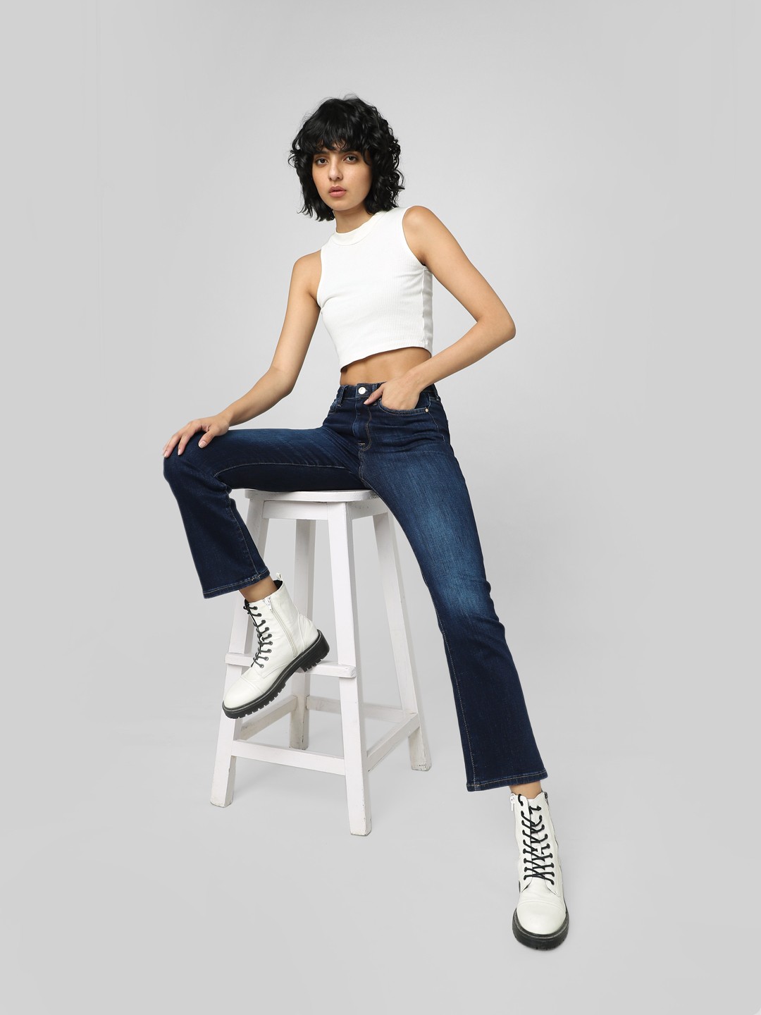 ONLY Women Onqhella Silas Flar High-Rise Highly Distressed Heavy Fade Cotton Jeans, Navy blue
ONLY Women Onqhella Silas Flar High-Rise Highly Distressed Heavy Fade Cotton Jeans, Navy blue