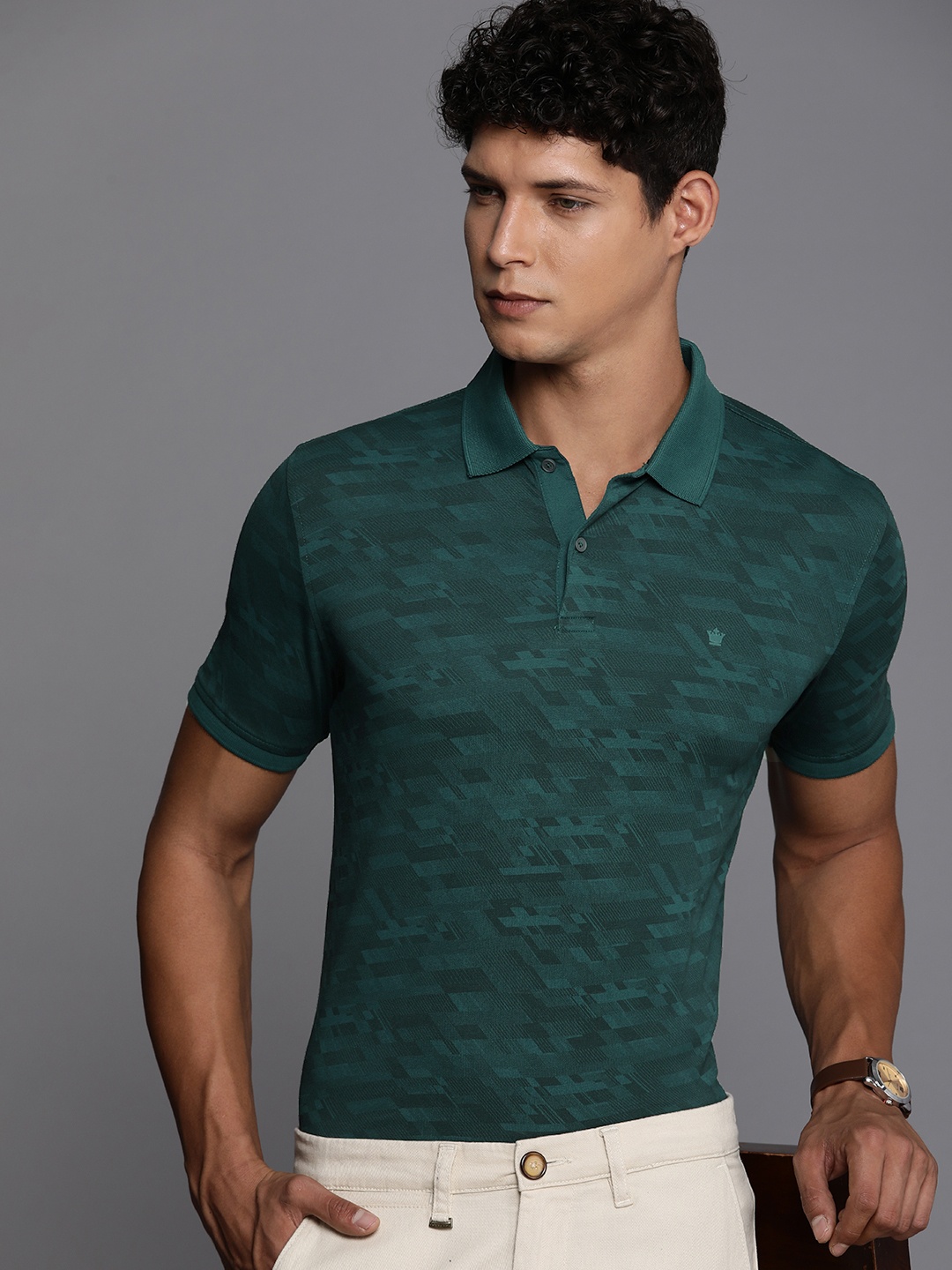 Louis Philippe Ath.Work Geometric Printed Polo Collar Slim Fit Casual T-shirt, Green
Louis Philippe Ath.Work Geometric Printed Polo Collar Slim Fit Casual T-shirt, Green