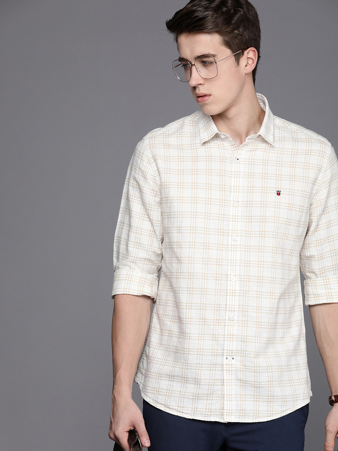 Louis Philippe Sport Men Slim Fit Checked Casual Shirt, Beige
Louis Philippe Sport Men Slim Fit Checked Casual Shirt, Beige