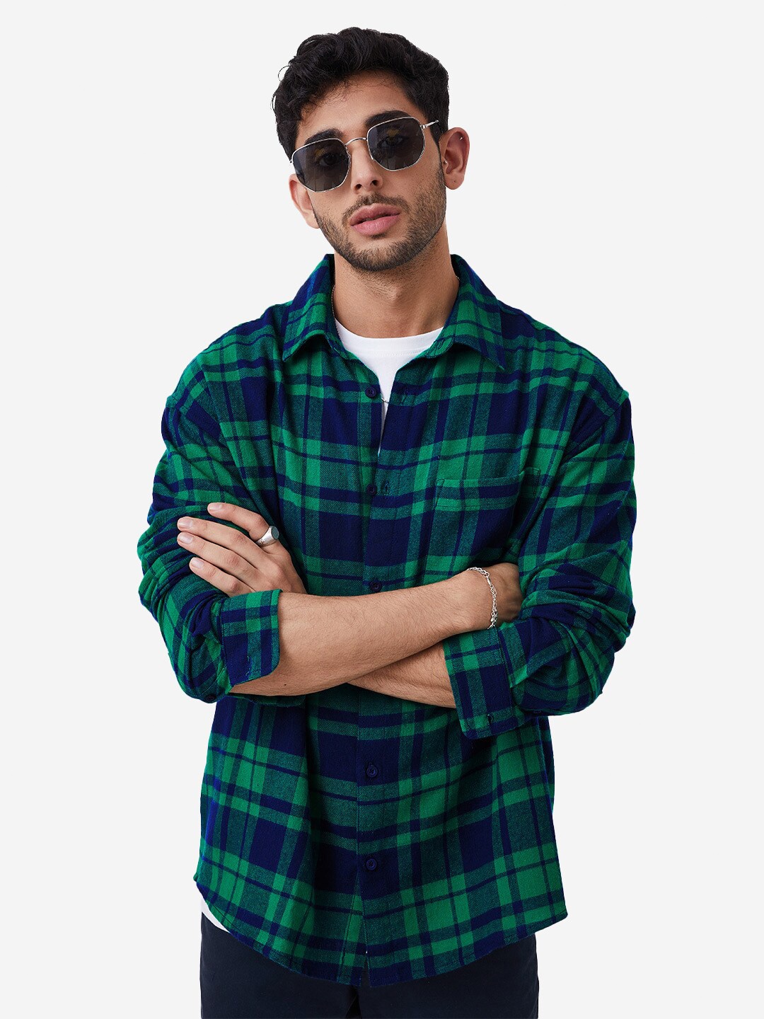 The Souled Store Men Tartan Checks Opaque Checked Pure Cotton Casual Shirt, Green
The Souled Store Men Tartan Checks Opaque Checked Pure Cotton Casual Shirt, Green