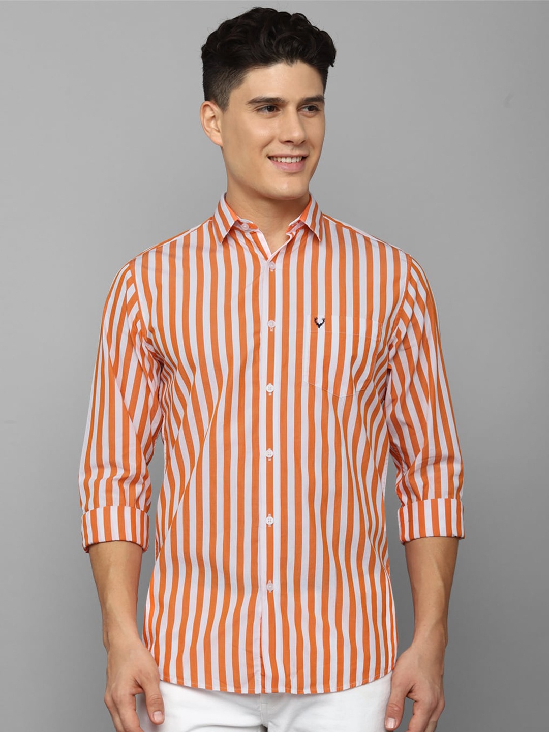 Allen Solly Slim Fit Vertical Stripes Striped Pure Cotton Casual Shirt, Orange
Allen Solly Slim Fit Vertical Stripes Striped Pure Cotton Casual Shirt, Orange