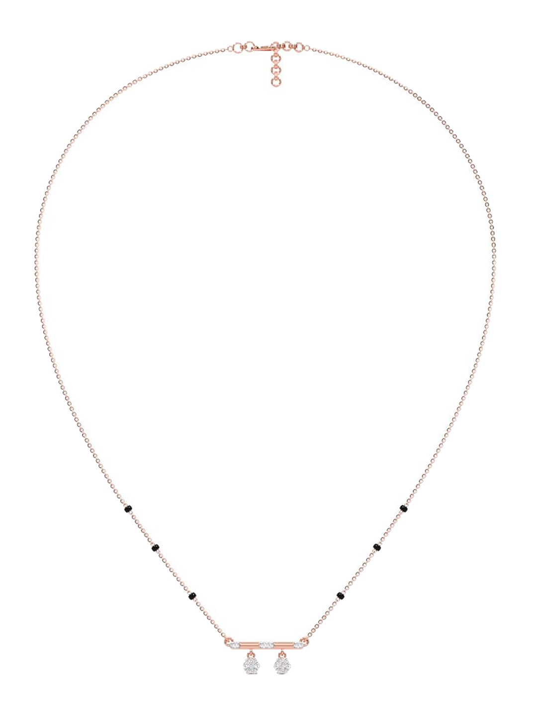 CANDERE A KALYAN JEWELLERS COMPANY 14K Rose Gold BIS Hallmark Diamond Mangalsutra 2.64gms, White
CANDERE A KALYAN JEWELLERS COMPANY 14K Rose Gold BIS Hallmark Diamond Mangalsutra 2.64gms, White