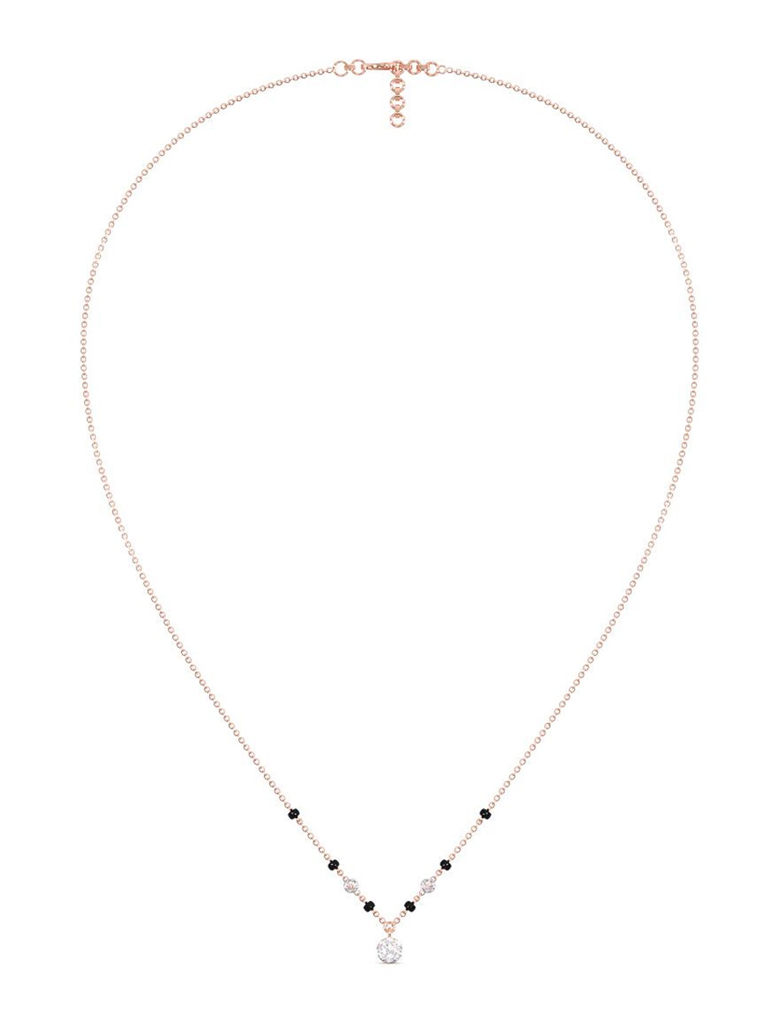 CANDERE A KALYAN JEWELLERS COMPANY 18K Rose Gold BIS Hallmark Diamond Mangalsutra 2.2gms, White
CANDERE A KALYAN JEWELLERS COMPANY 18K Rose Gold BIS Hallmark Diamond Mangalsutra 2.2gms, White