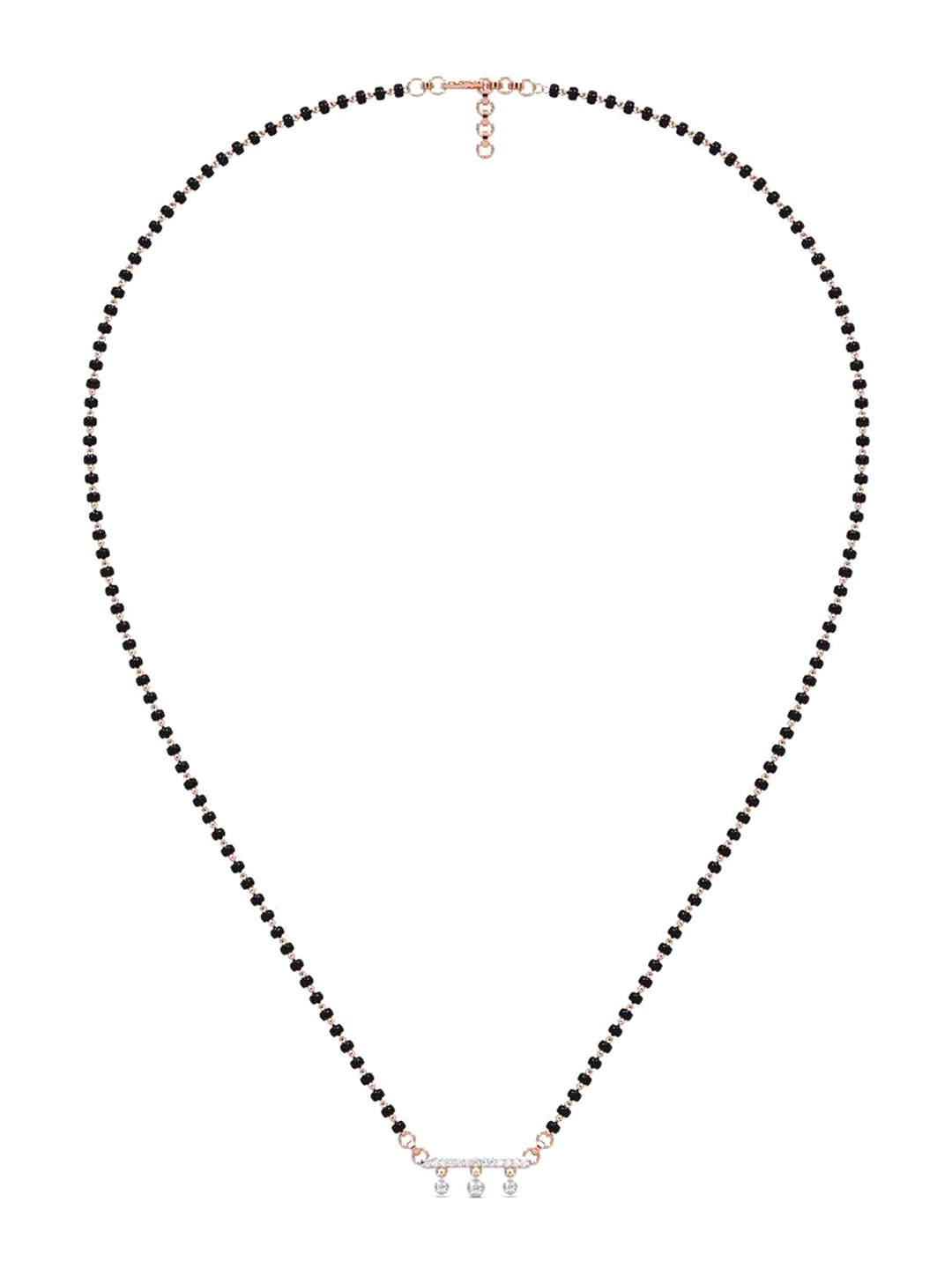 CANDERE A KALYAN JEWELLERS COMPANY 18K Rose Gold CZ Mangalsutra Pendant with Chain - 3 g, White
CANDERE A KALYAN JEWELLERS COMPANY 18K Rose Gold CZ Mangalsutra Pendant with Chain - 3 g, White