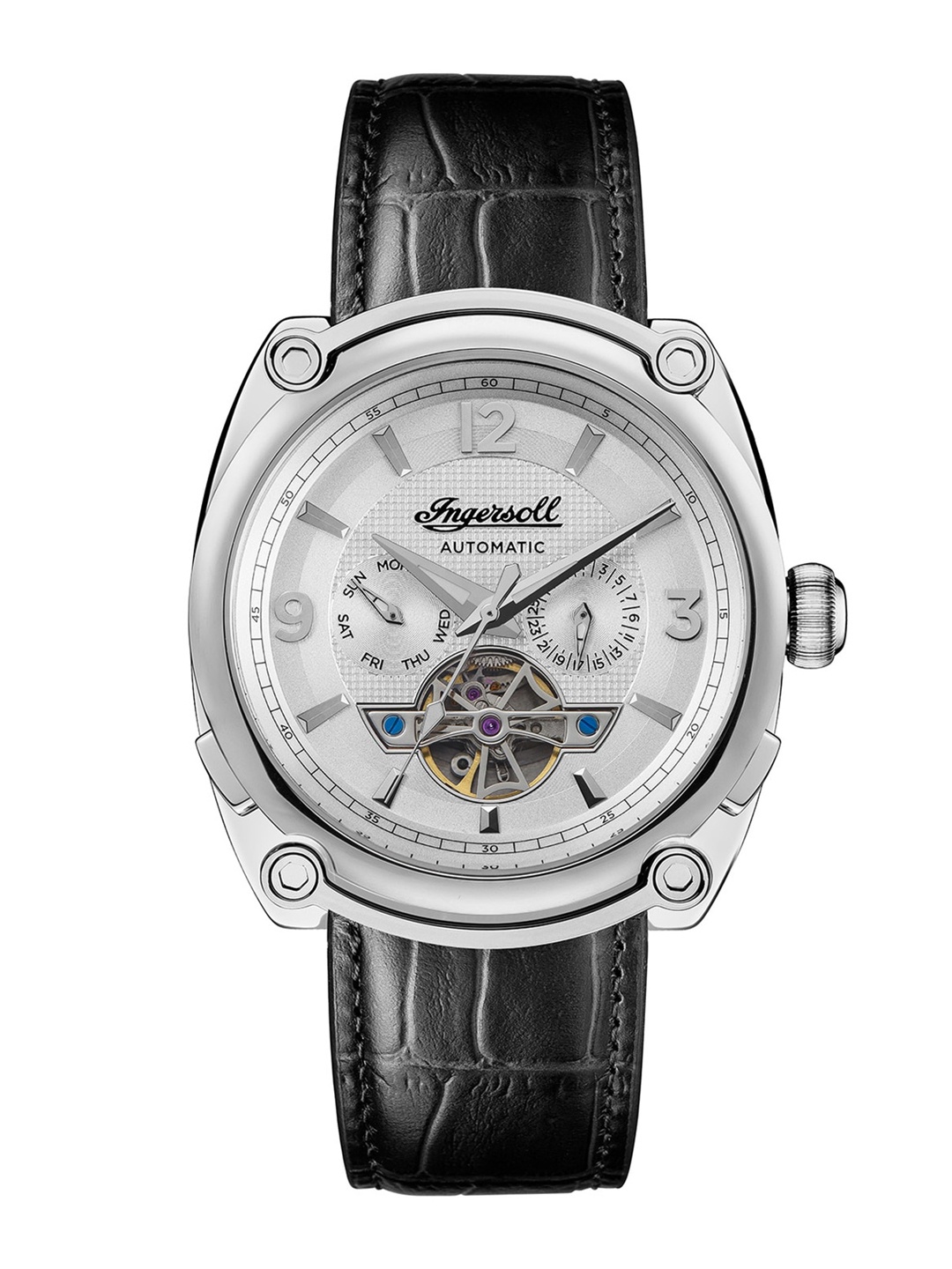 Ingersoll The Michigan Men Leather Straps Multi Function Automatic Motion Watch I01105, Silver
Ingersoll The Michigan Men Leather Straps Multi Function Automatic Motion Watch I01105, Silver