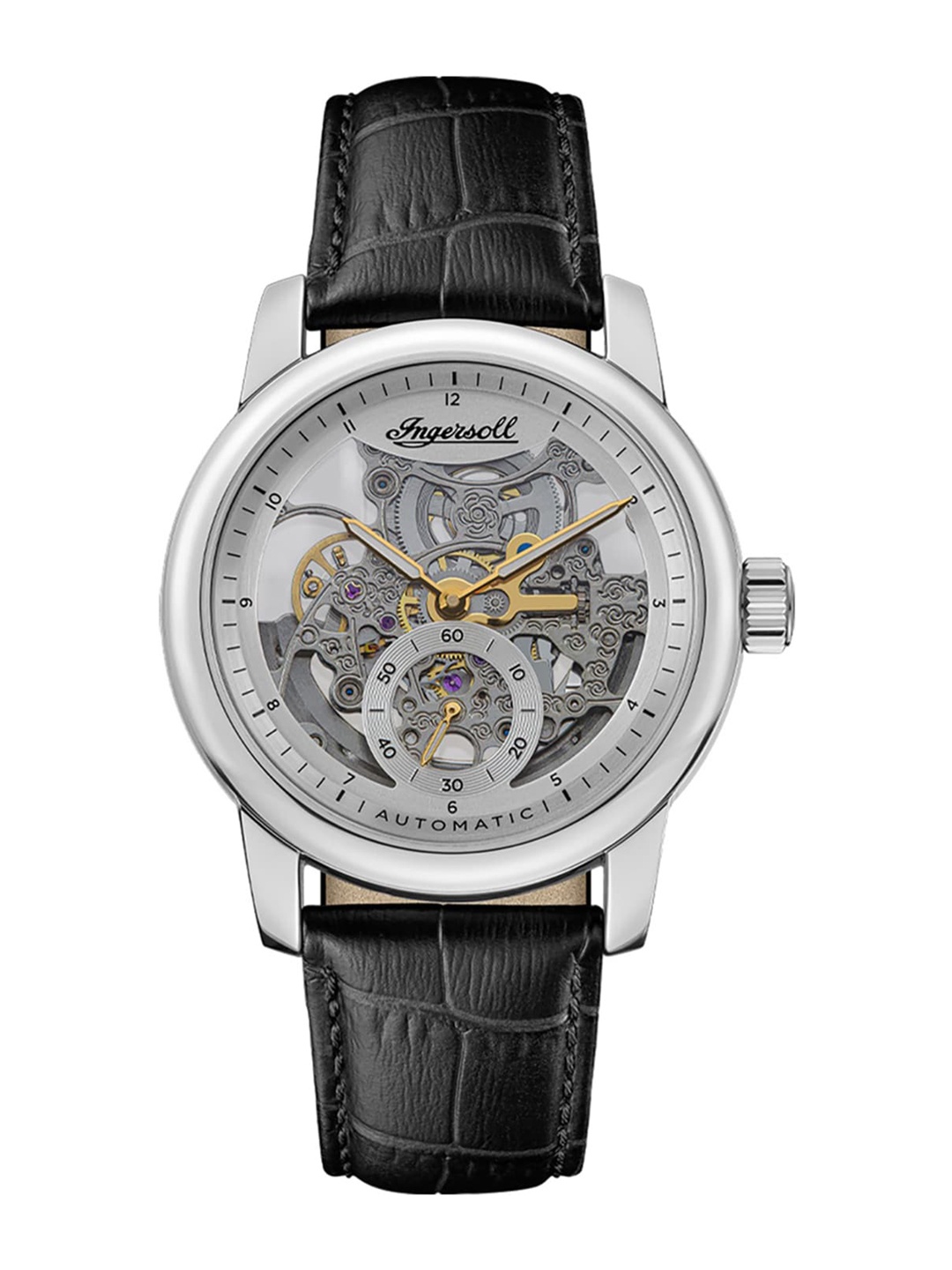 Ingersoll The Baldwin Men Leather Textured Straps Analogue Automatic Motion Watch I11002, Silver
Ingersoll The Baldwin Men Leather Textured Straps Analogue Automatic Motion Watch I11002, Silver