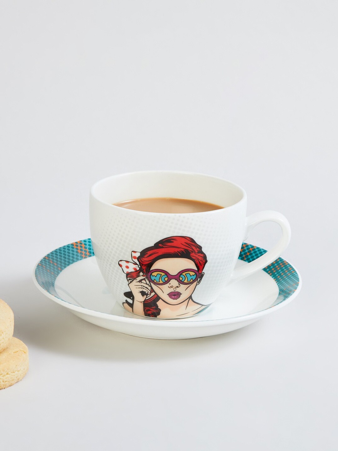 Home Centre Raisa Comic White & Red 2 Pieces Bone China Glossy Cups and Saucers 220 ml
Home Centre Raisa Comic White & Red 2 Pieces Bone China Glossy Cups and Saucers 220 ml