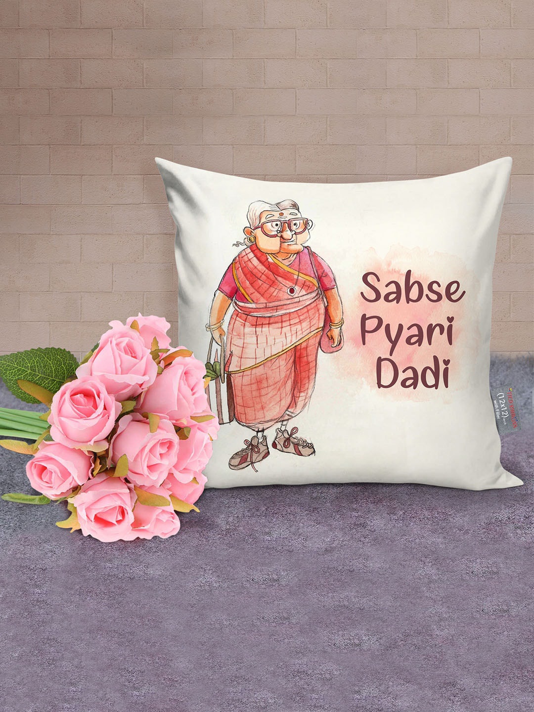 TIED RIBBONS White & Pink Printed Cushion with Artificial Flowers Home Gift Sets
TIED RIBBONS White & Pink Printed Cushion with Artificial Flowers Home Gift Sets