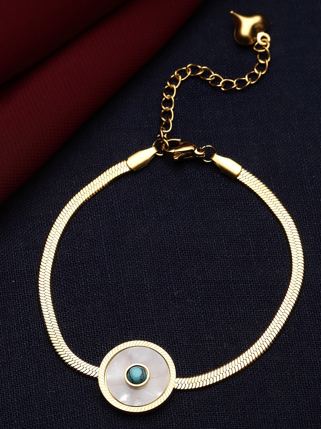 Bohey by KARATCART Women Gold-Toned & White Mother of Pearl Gold-Plated Charm Bracelet, Green
Bohey by KARATCART Women Gold-Toned & White Mother of Pearl Gold-Plated Charm Bracelet, Green
