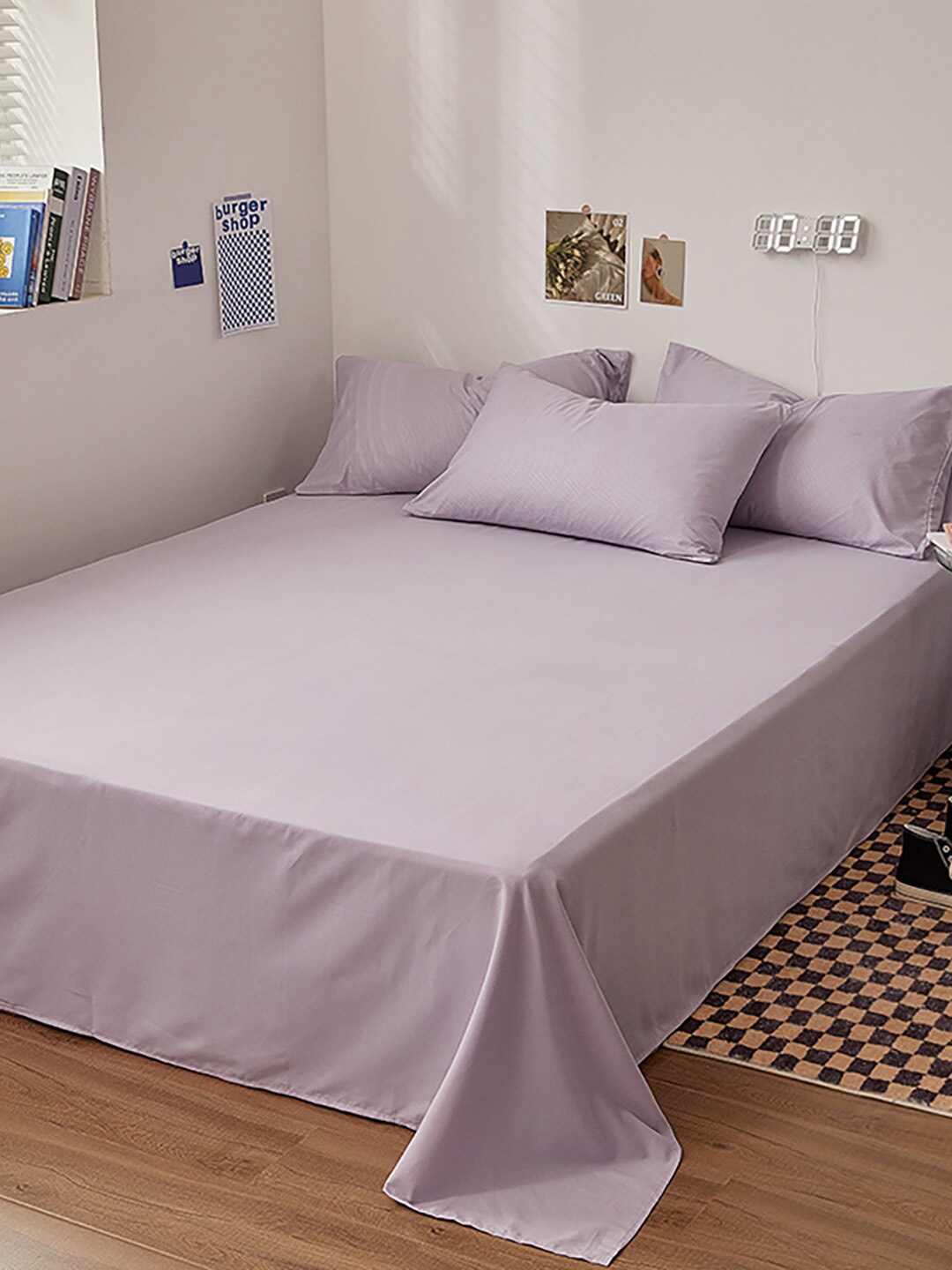 JC HOME Purple Double King Bedding Set