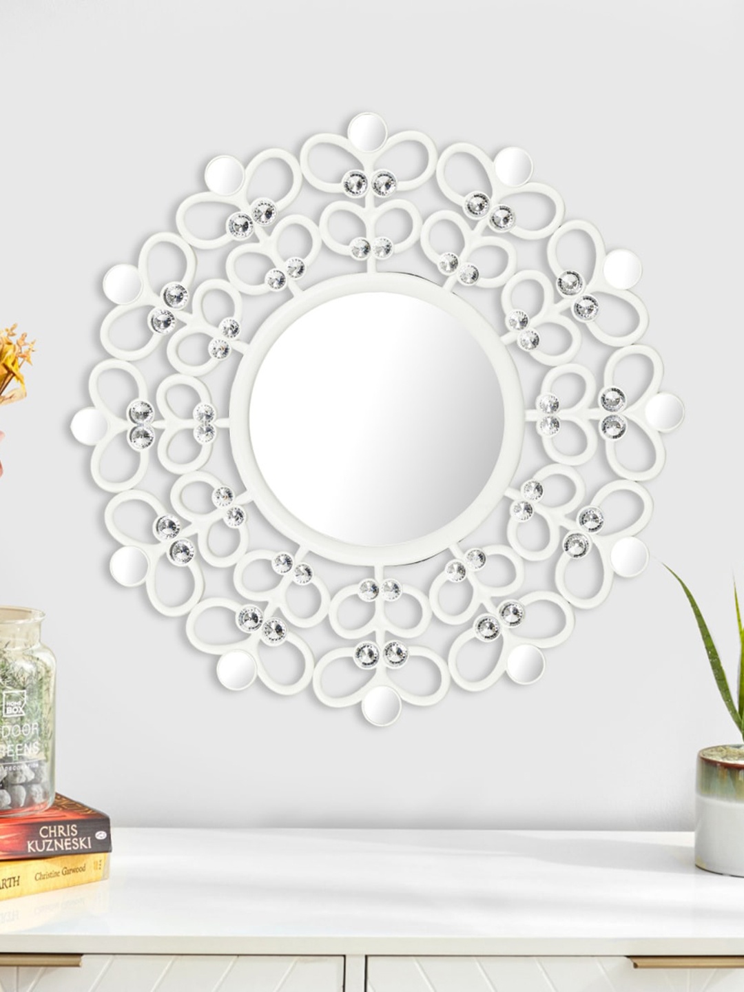Home Centre Corsica Reflection White Embellished Glass Round Decorative Wall Mirror - 45 cm
Home Centre Corsica Reflection White Embellished Glass Round Decorative Wall Mirror - 45 cm