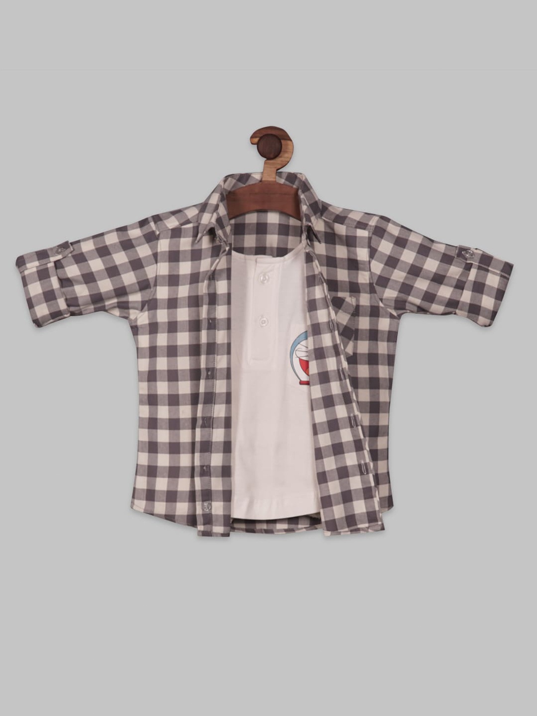 RIKIDOOS Boys Gingham Checked Cotton Contemporary Casual Shirt with attached T-shirt, Brown
RIKIDOOS Boys Gingham Checked Cotton Contemporary Casual Shirt with attached T-shirt, Brown