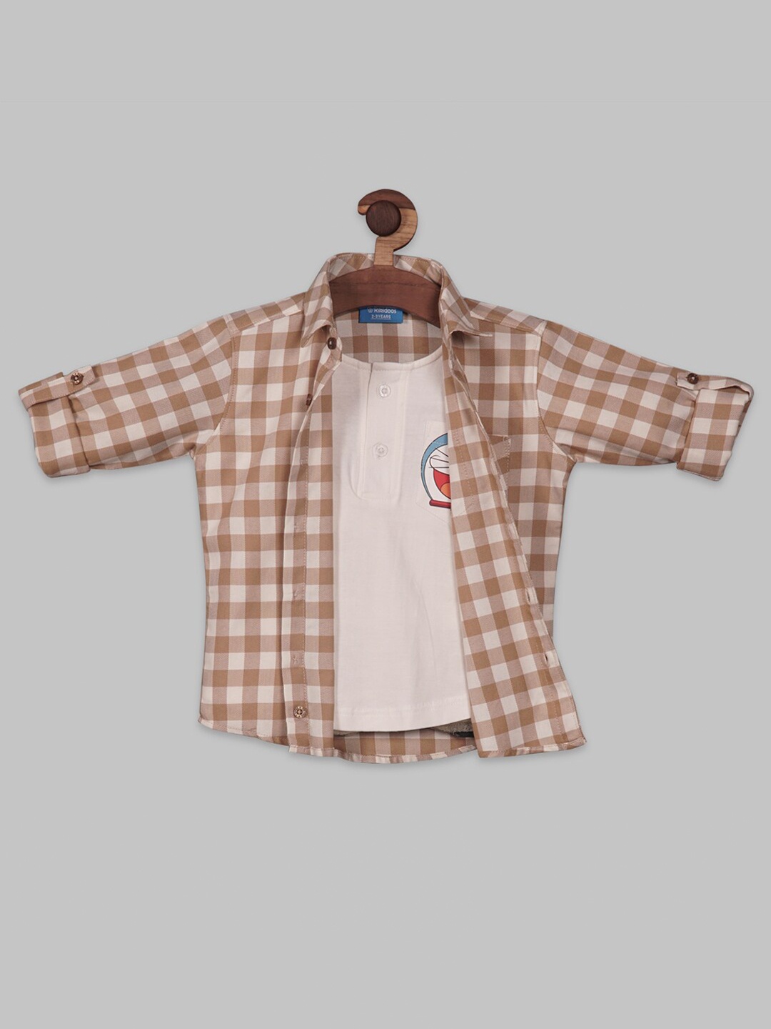RIKIDOOS Boys Doraemon Printed & Checked Contemporary Cotton Shirt With Attached T-Shirt, Khaki
RIKIDOOS Boys Doraemon Printed & Checked Contemporary Cotton Shirt With Attached T-Shirt, Khaki