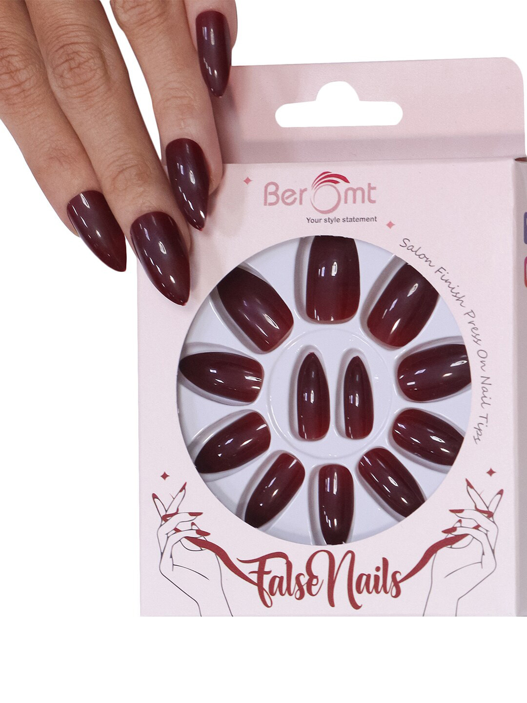 BEROMT 12Pcs Premium Glossy Salon Finish Lightweight Press on False Nails Kit - Shade 449, Brown
BEROMT 12Pcs Premium Glossy Salon Finish Lightweight Press on False Nails Kit - Shade 449, Brown