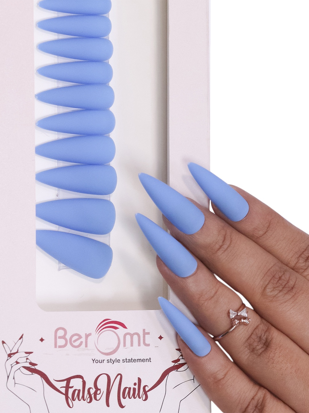 BEROMT 12Pcs Premium Matte Salon Finish Lightweight Press on False Nails Kit - Shade 570, Blue
BEROMT 12Pcs Premium Matte Salon Finish Lightweight Press on False Nails Kit - Shade 570, Blue