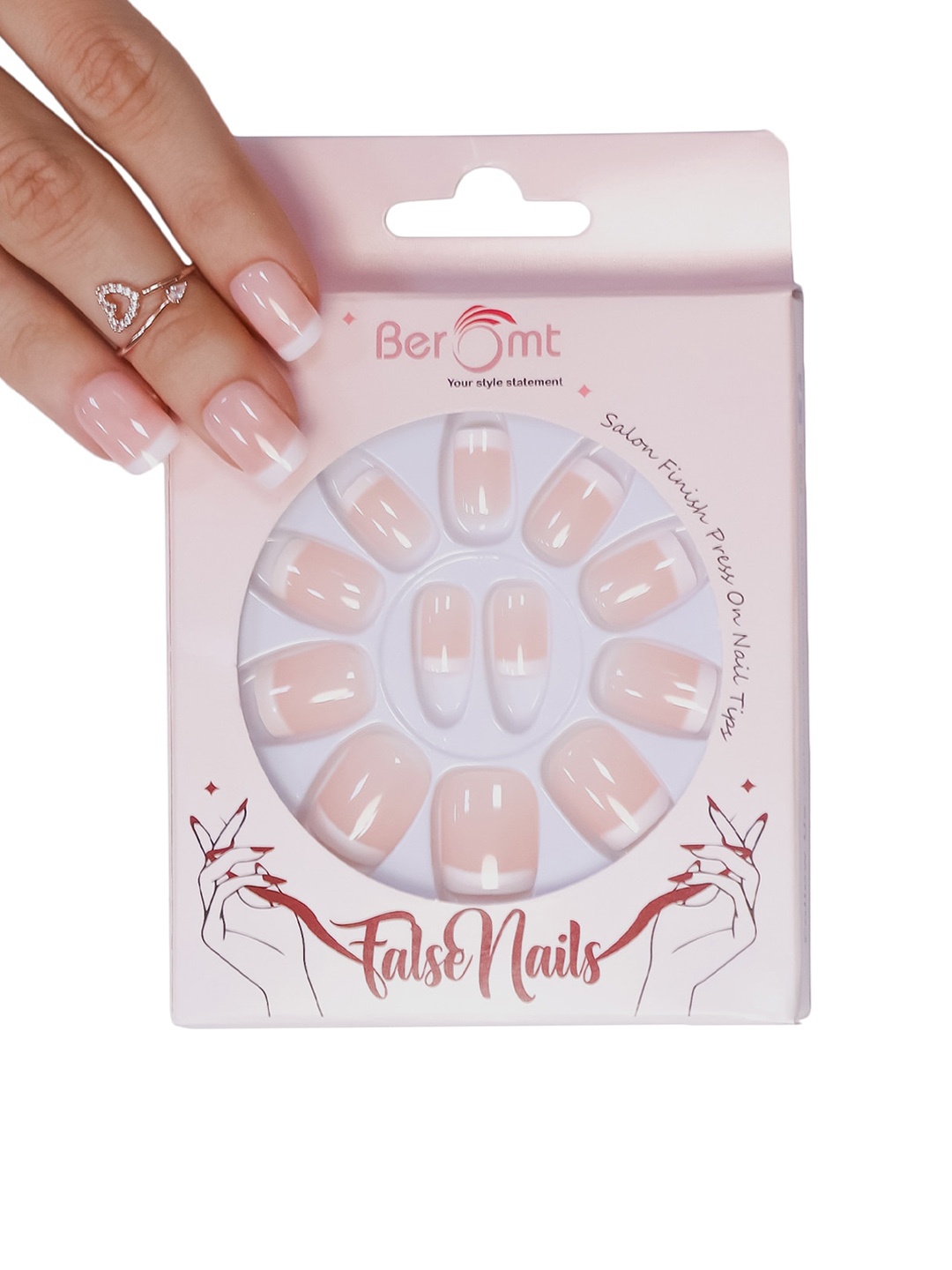 BEROMT 12Pc French Tips Salon Finish Lightweight Press on False Nails Kit - Shade 103, Nude
BEROMT 12Pc French Tips Salon Finish Lightweight Press on False Nails Kit - Shade 103, Nude