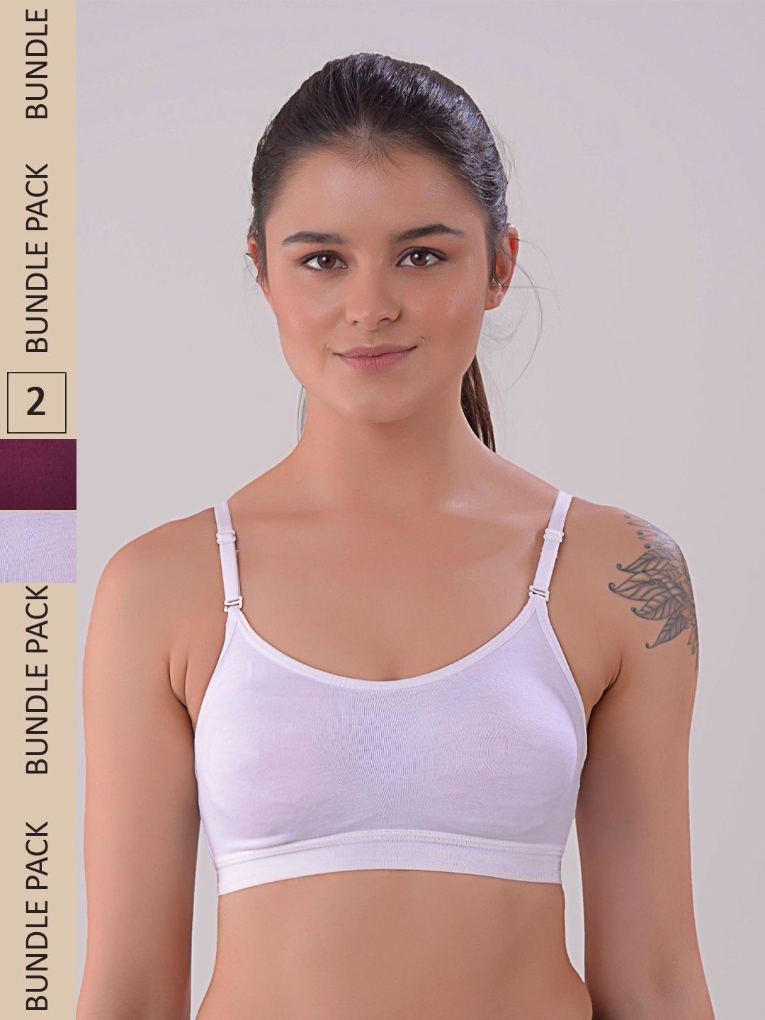 Apraa & Parma Pack Of 2 Cotton Non Padded Low Support Full Coverage Seamless Slip-On Bra, White
Apraa & Parma Pack Of 2 Cotton Non Padded Low Support Full Coverage Seamless Slip-On Bra, White