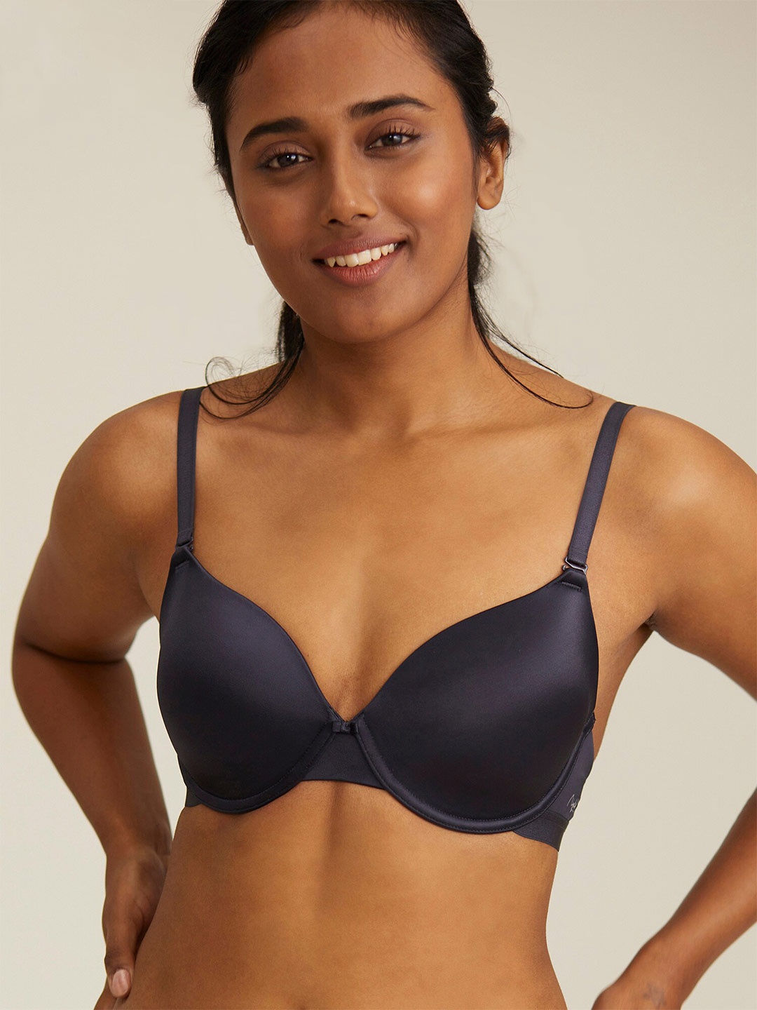 Nykd Underwired Lightly Padded Seamless All Day Comfort Seamless Cotton T-shirt Bra, Charcoal
Nykd Underwired Lightly Padded Seamless All Day Comfort Seamless Cotton T-shirt Bra, Charcoal