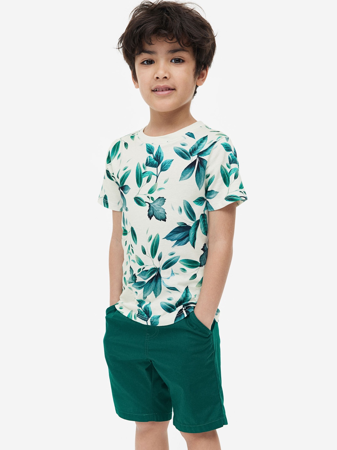H&M Boys 2-Piece Cotton Set, White