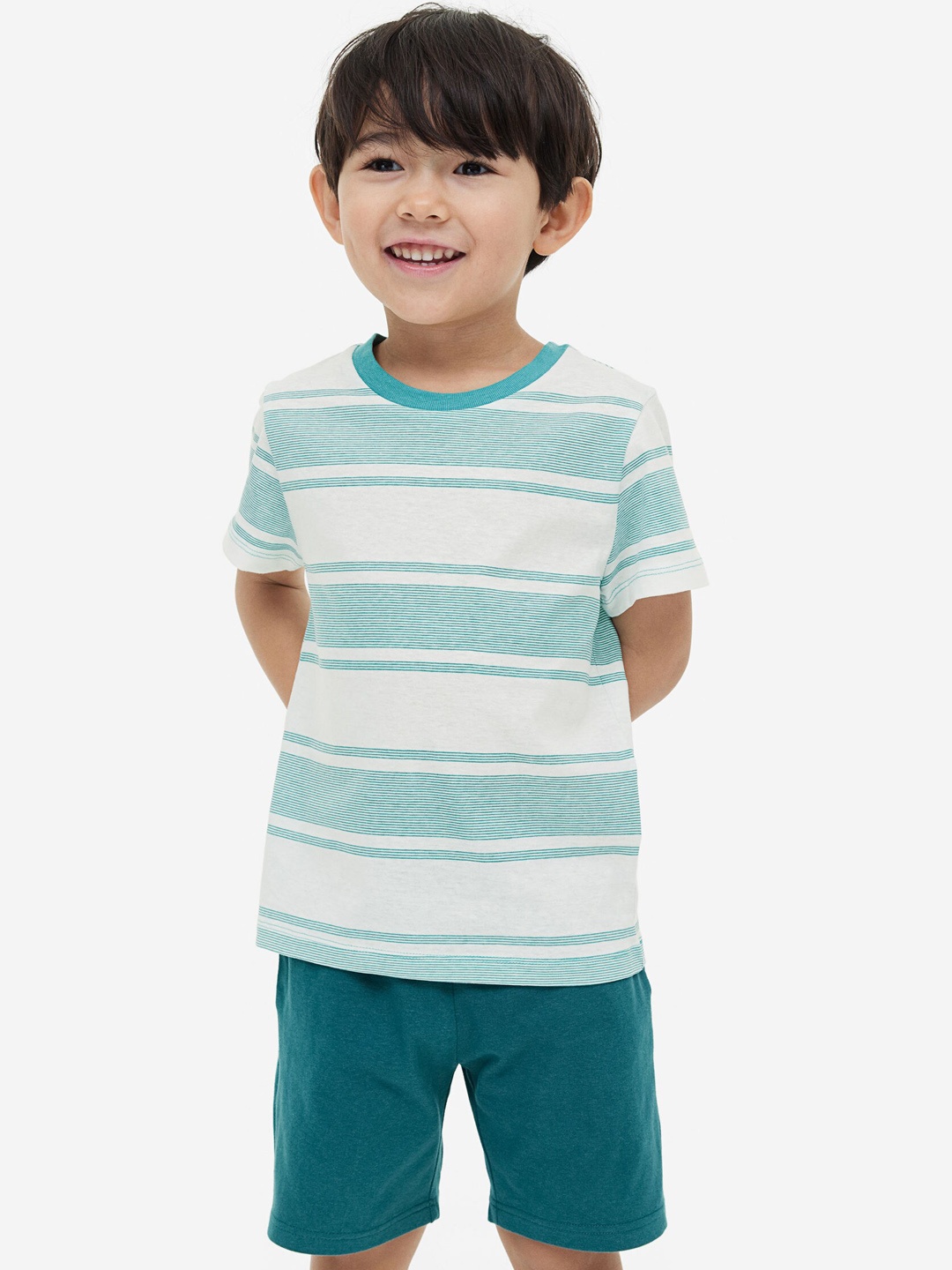 H&M Boys 2-Piece Cotton Set, Turquoise blue