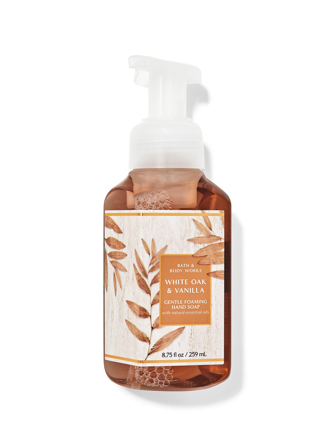 Bath & Body Works White Oak & Vanilla Gentle Foaming Hand Soap with Essential Oils - 259ml
Bath & Body Works White Oak & Vanilla Gentle Foaming Hand Soap with Essential Oils - 259ml