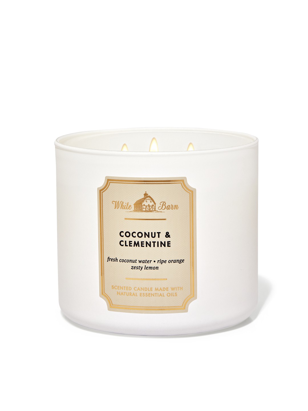 Bath & Body Works Coconut & Clementine 3-Wick Scented Candle with Essential Oils - 411 g, White
Bath & Body Works Coconut & Clementine 3-Wick Scented Candle with Essential Oils - 411 g, White
