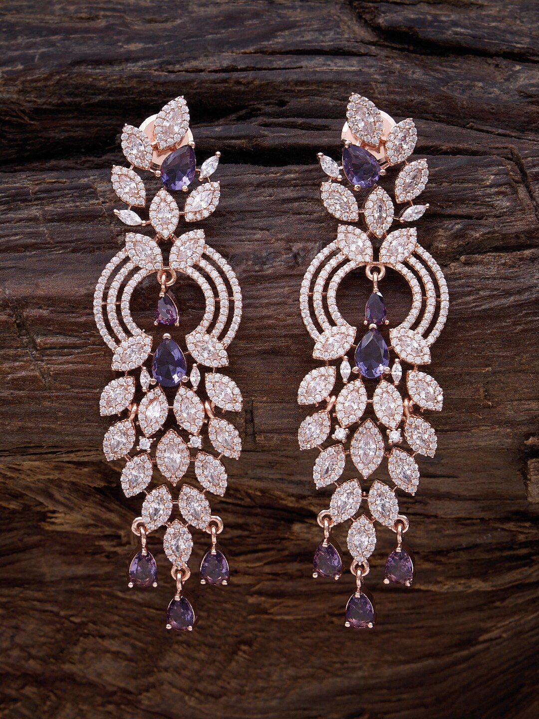 Kushal's Fashion Jewellery Rose Gold-Plated Cubic Zirconia Contemporary Drop Earrings, Lavender
Kushal's Fashion Jewellery Rose Gold-Plated Cubic Zirconia Contemporary Drop Earrings, Lavender
