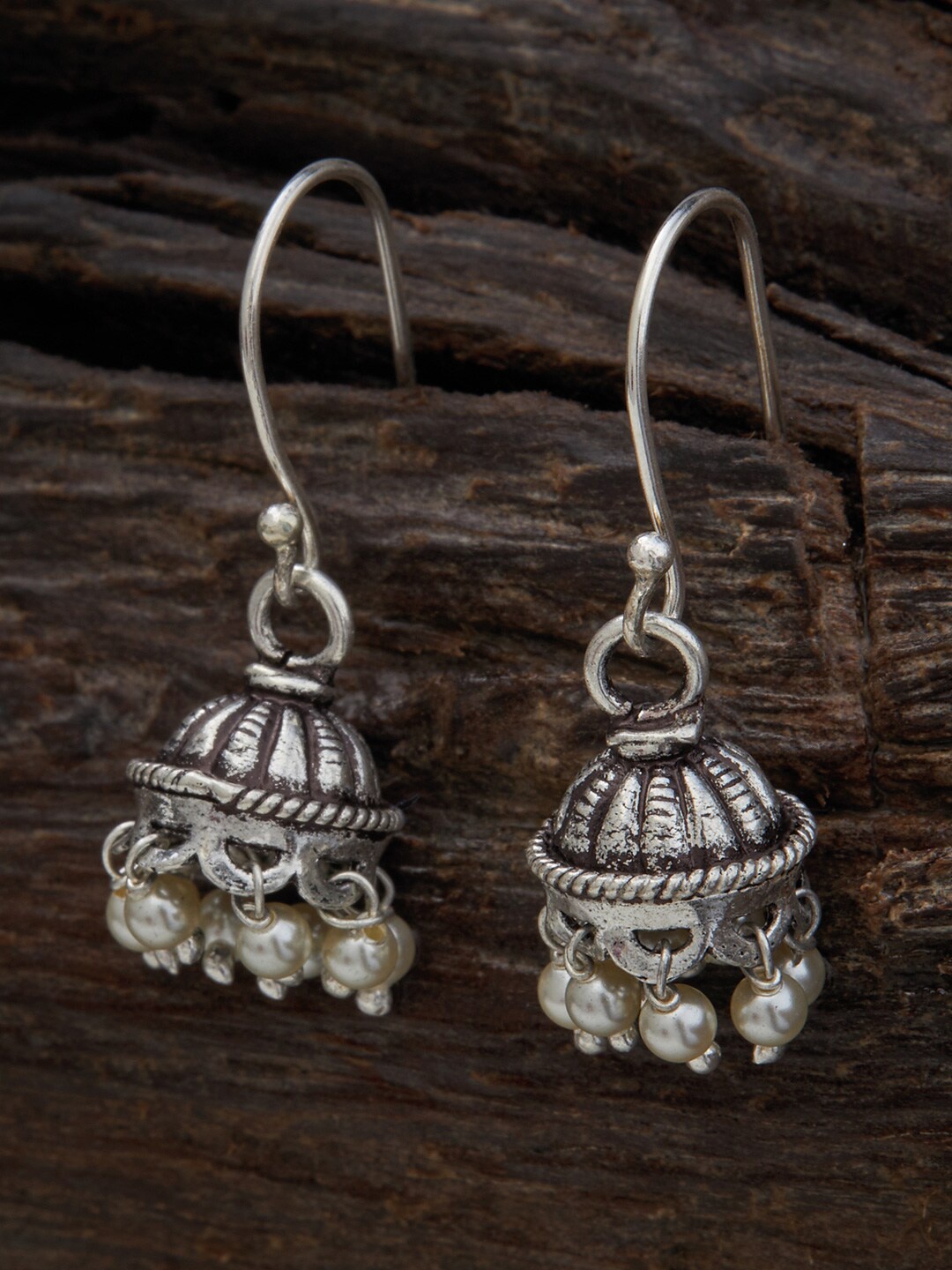 Kushal's Fashion Jewellery 92.5 Pure Silver Rhodium-Plated Classic Jhumkas Earrings, White
Kushal's Fashion Jewellery 92.5 Pure Silver Rhodium-Plated Classic Jhumkas Earrings, White