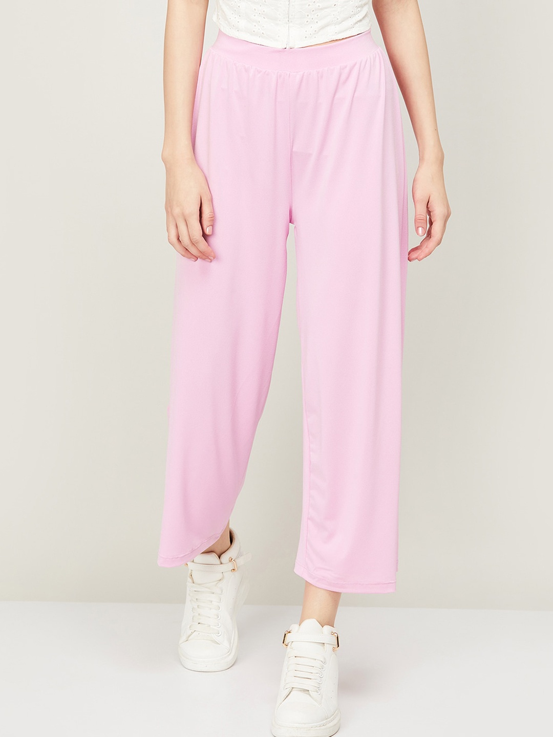 

Fame Forever by Lifestyle Women Flat-Front Mid-Rise Slip-On Parallel Trousers, Pink