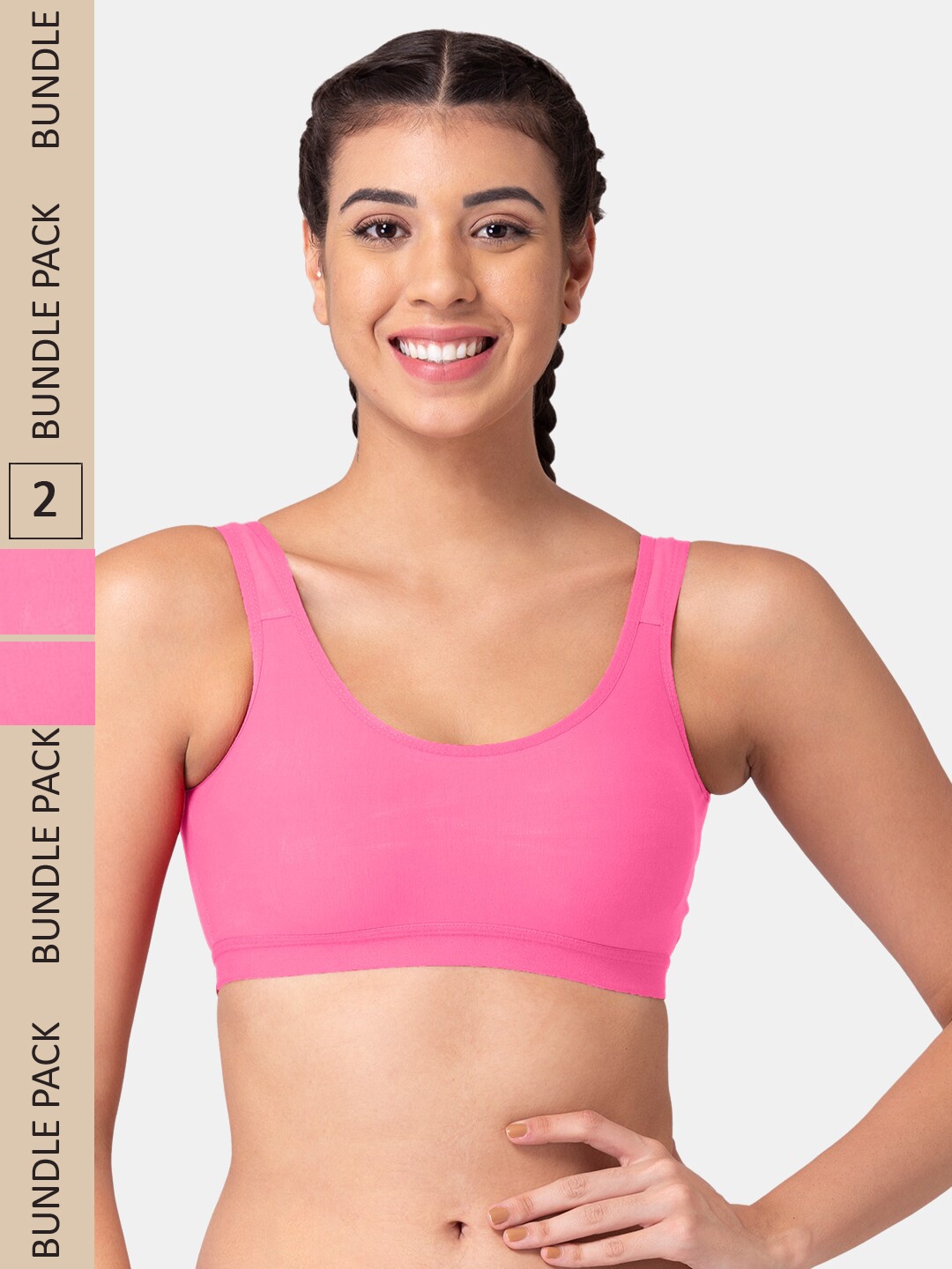Tweens Pack Of 2 Non Padded Medium Support All Day Comfort Slip-On Seamless Bra, Pink
Tweens Pack Of 2 Non Padded Medium Support All Day Comfort Slip-On Seamless Bra, Pink