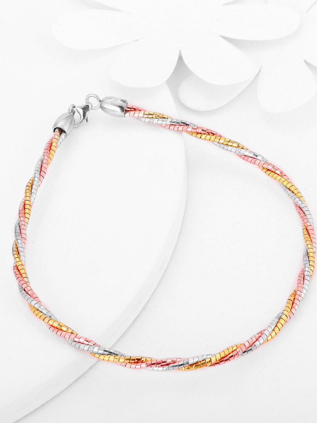 GIVA 925 Sterling Silver Rhodium-Plated Triple Tone Love Entwined Anklet, Rose gold
GIVA 925 Sterling Silver Rhodium-Plated Triple Tone Love Entwined Anklet, Rose gold