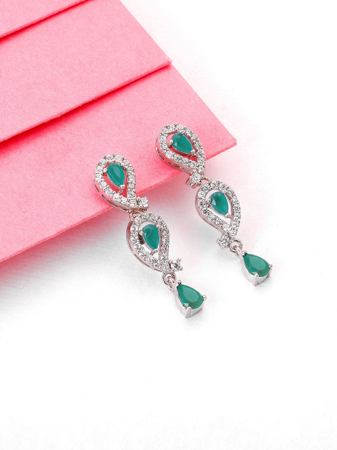 GIVA 925 Sterling Silver Rhodium-Plated Teardrop Shaped Mango Leaf Drop Earrings, Green
GIVA 925 Sterling Silver Rhodium-Plated Teardrop Shaped Mango Leaf Drop Earrings, Green