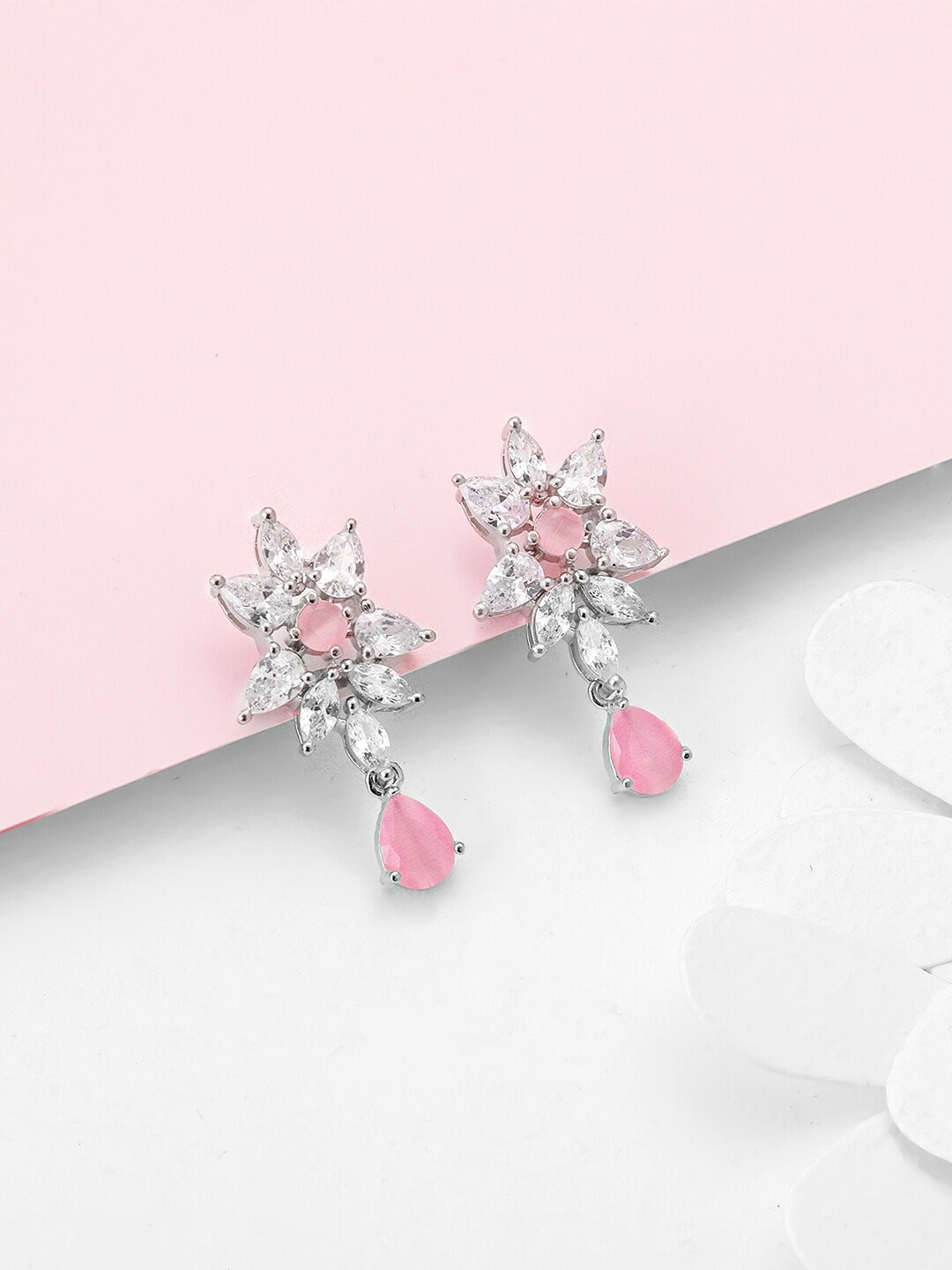 GIVA 92.5 Sterling Silver Rhodium-Plated Contemporary Drop Earrings, Pink
GIVA 92.5 Sterling Silver Rhodium-Plated Contemporary Drop Earrings, Pink