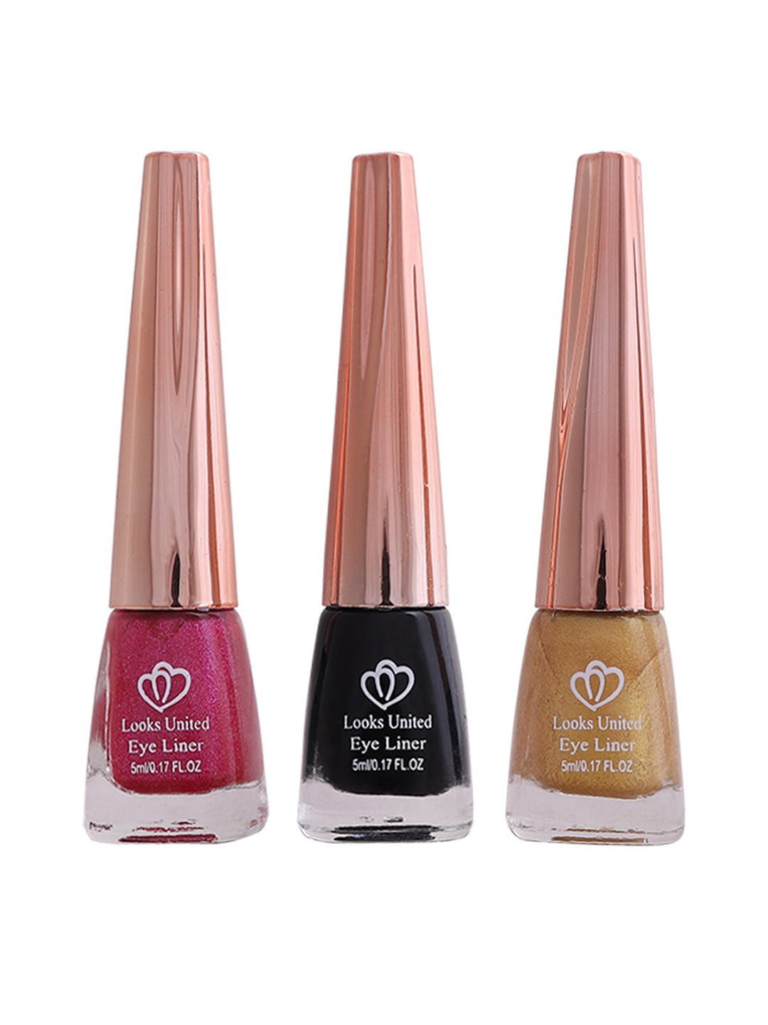 Looks United Set Of 3 Metallic Long Lasting Intense Single Stroke Eyeliner - 5 ml Each, Pink
Looks United Set Of 3 Metallic Long Lasting Intense Single Stroke Eyeliner - 5 ml Each, Pink