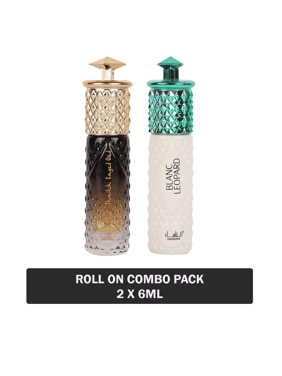MANASIK Set of Shaikh Zayed Oud & Blanc Leopard Long-Lasting Roll-On Attar - 6 ml each, White
MANASIK Set of Shaikh Zayed Oud & Blanc Leopard Long-Lasting Roll-On Attar - 6 ml each, White
