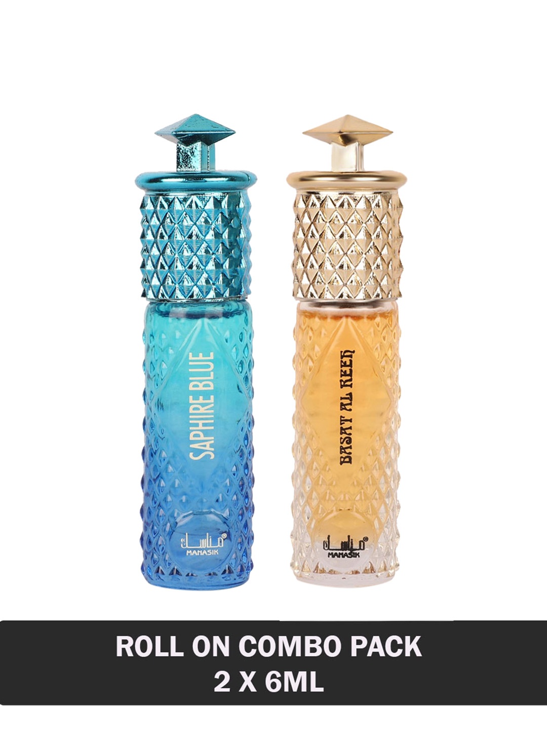 MANASIK Men Set Of 2 Long Lasting Attars - 6 ml Each - Saphire Blue & Basat Al Reeh, Na
MANASIK Men Set Of 2 Long Lasting Attars - 6 ml Each - Saphire Blue & Basat Al Reeh, Na