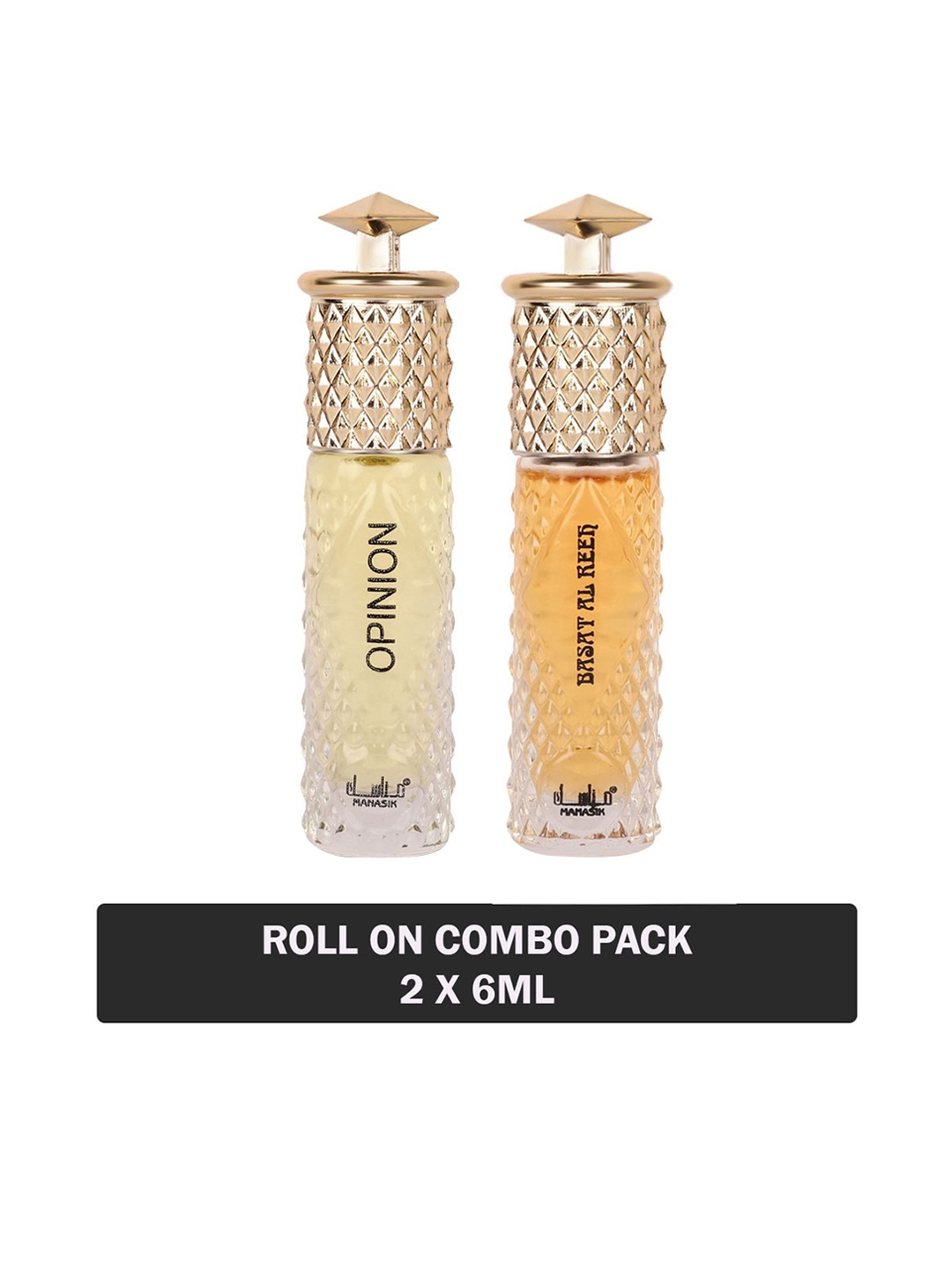 MANASIK Men Set Of 2 Long Lasting Attars - 6 ml Each - Opinion & Basat Al Reeh, Yellow
MANASIK Men Set Of 2 Long Lasting Attars - 6 ml Each - Opinion & Basat Al Reeh, Yellow