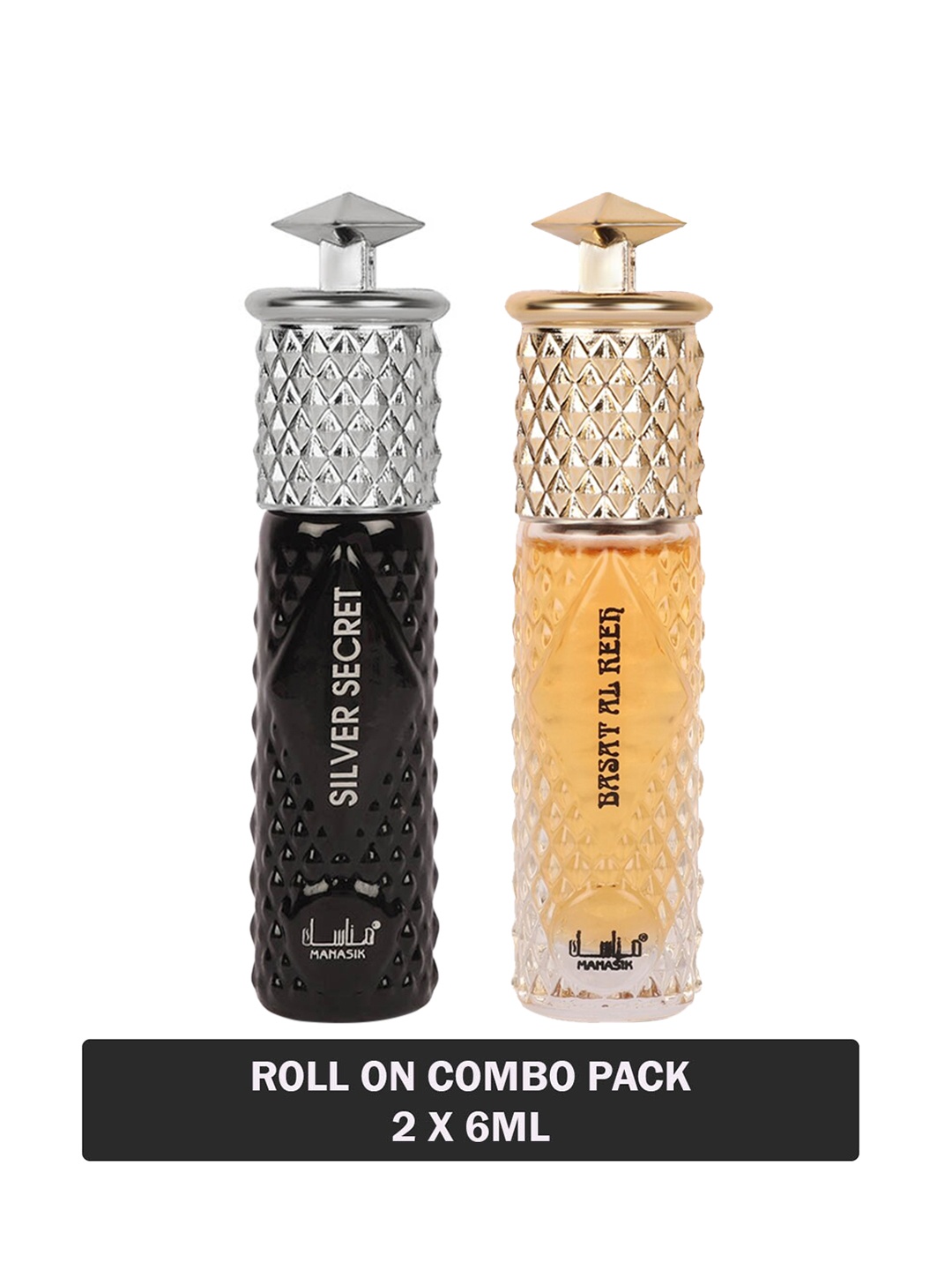 MANASIK Men Set Of 2 Long Lasting Attars - 6 ml Each - Silver Secret & Basat Al Reeh, Na
MANASIK Men Set Of 2 Long Lasting Attars - 6 ml Each - Silver Secret & Basat Al Reeh, Na