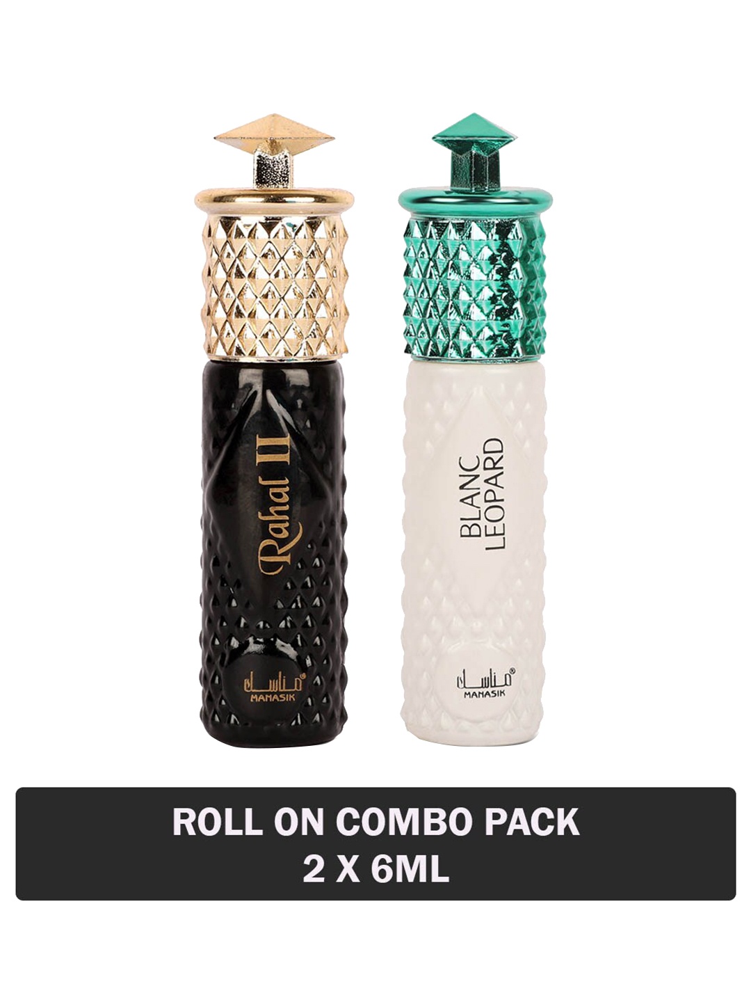 MANASIK Men Set Of 2 Long Lasting Attars - 6 ml Each -Rahal II & Blanc Leopard, White
MANASIK Men Set Of 2 Long Lasting Attars - 6 ml Each -Rahal II & Blanc Leopard, White