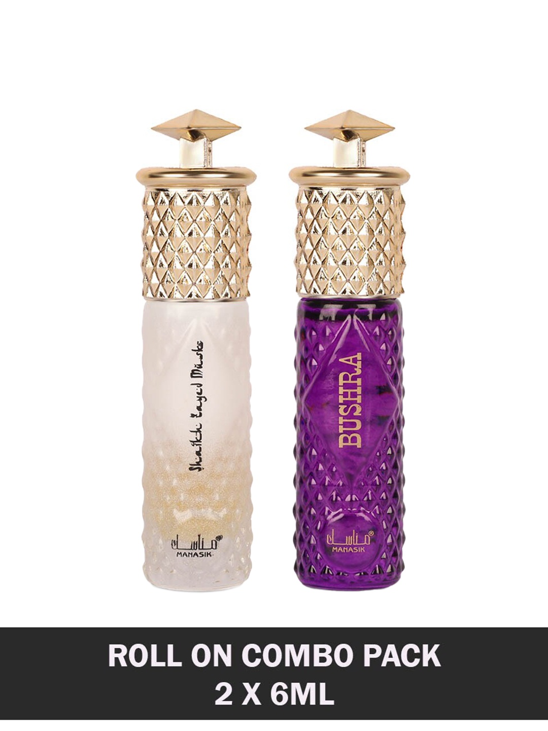 MANASIK Set Of 2 Long Lasting Attars 6 ml Each - Shaikh Zayed Musk & Bushra, Transparent
MANASIK Set Of 2 Long Lasting Attars 6 ml Each - Shaikh Zayed Musk & Bushra, Transparent