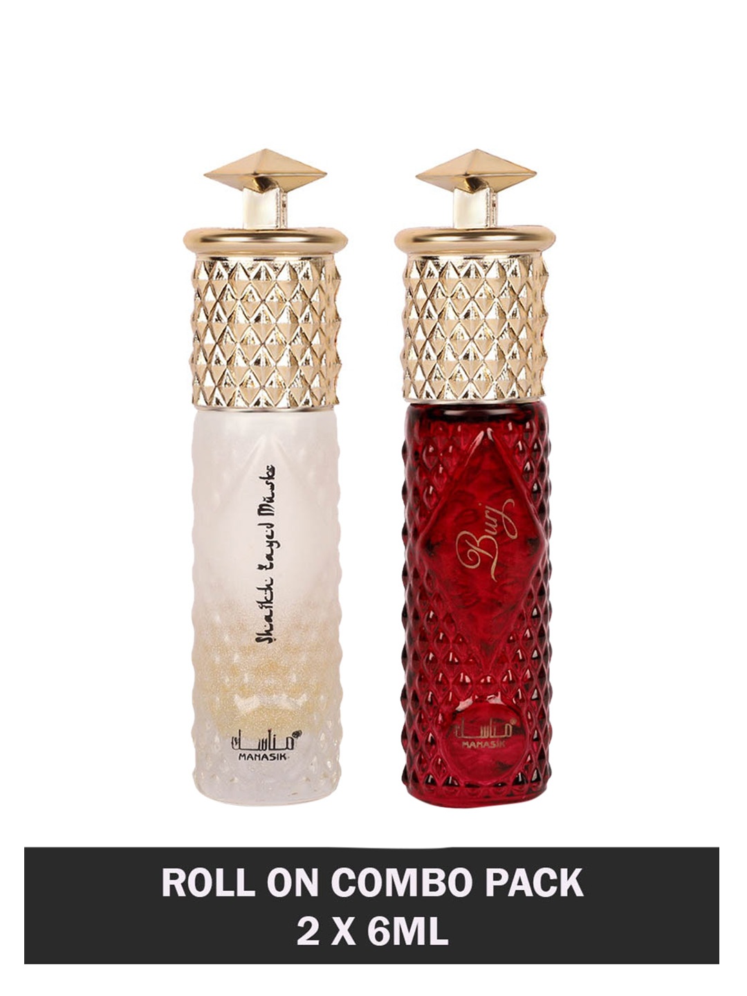 MANASIK Set Of 2 Long Lasting Attars 6 ml Each - Shaikh Zayed Musk & Burj, Transparent
MANASIK Set Of 2 Long Lasting Attars 6 ml Each - Shaikh Zayed Musk & Burj, Transparent
