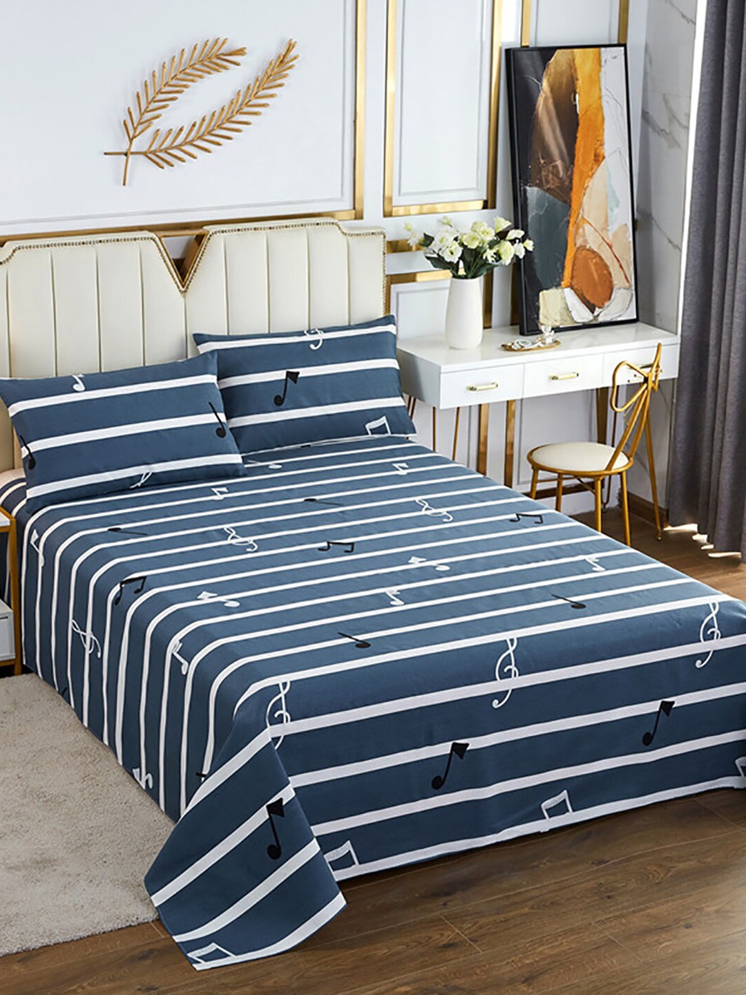 JC Collection Blue & White Striped 186 TC Pure Cotton King Bedsheet With 2 Pillow Covers
JC Collection Blue & White Striped 186 TC Pure Cotton King Bedsheet With 2 Pillow Covers