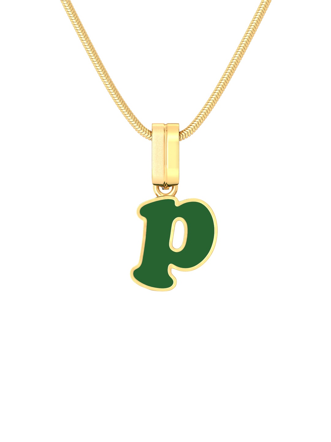 MELORRA Picture Perfect 18KT Enameled P Letter High-Polished Gold Pendant, Green
MELORRA Picture Perfect 18KT Enameled P Letter High-Polished Gold Pendant, Green