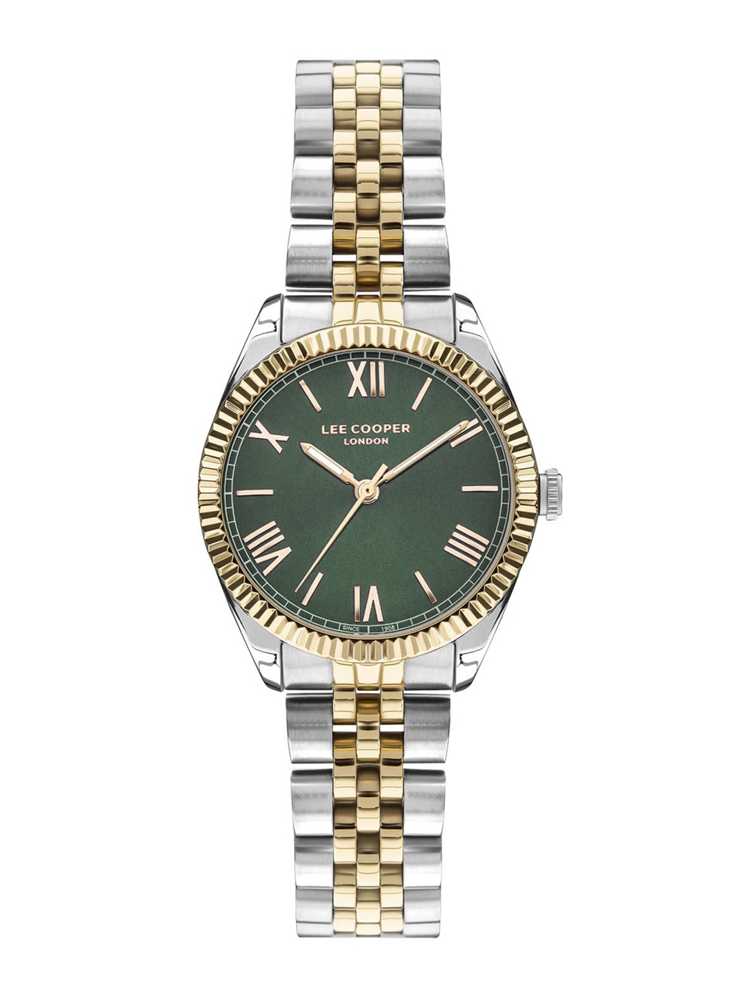 Lee Cooper Women Brass Stainless Steel Bracelet Style Straps Analogue Watch LC07448.270, Green
Lee Cooper Women Brass Stainless Steel Bracelet Style Straps Analogue Watch LC07448.270, Green